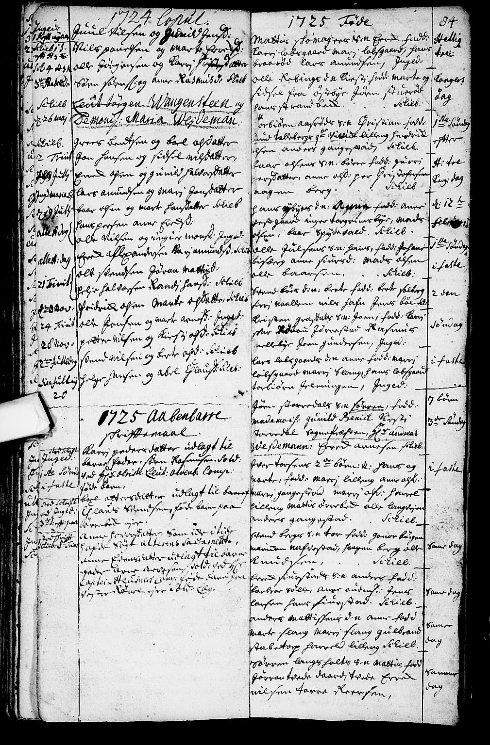 Skjeberg prestekontor Kirkebøker, AV/SAO-A-10923/F/Fa/L0001: Parish register (official) no. I 1, 1702-1725, p. 84