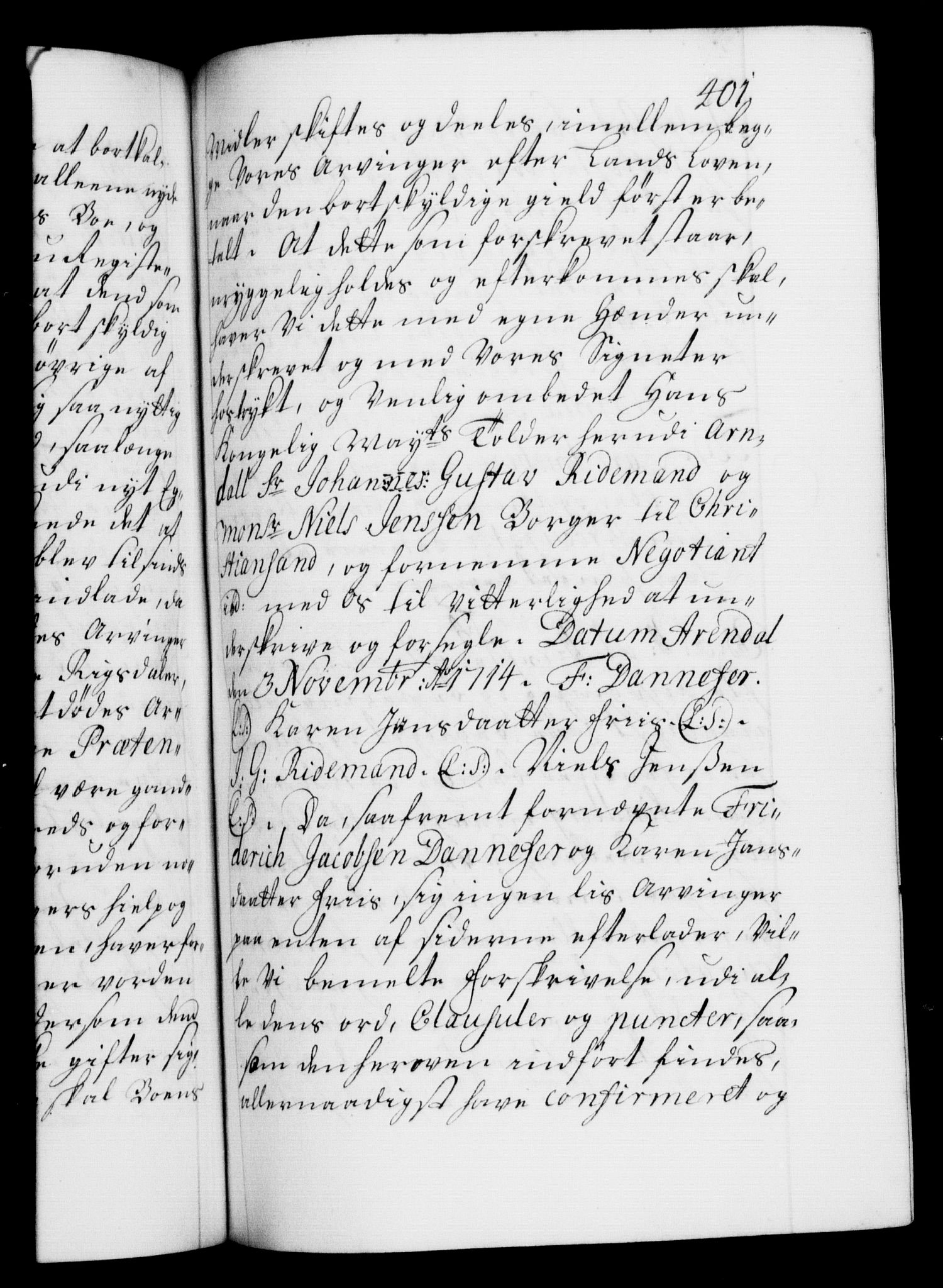 Danske Kanselli 1572-1799, AV/RA-EA-3023/F/Fc/Fca/Fcaa/L0021: Norske registre, 1712-1715, p. 401a