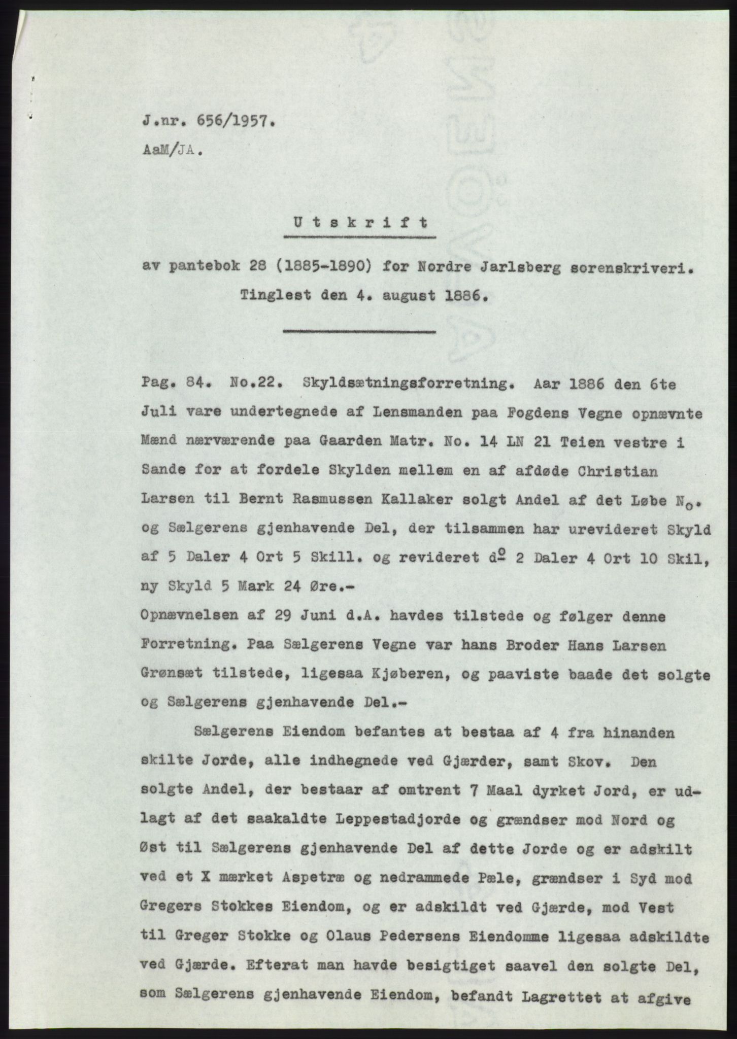 Statsarkivet i Kongsberg, SAKO/A-0001, 1957, p. 298