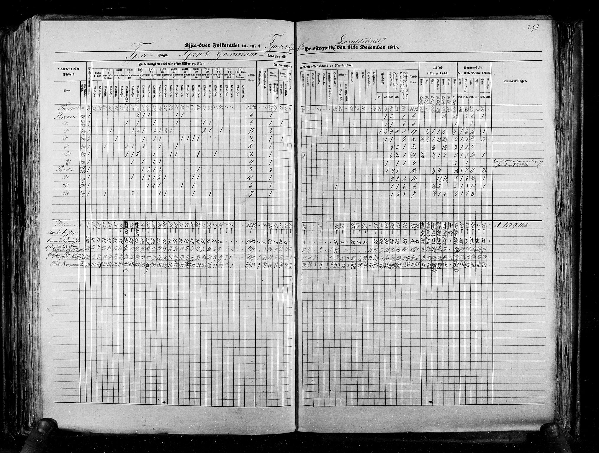 RA, Census 1845, vol. 5: Bratsberg amt og Nedenes og Råbyggelaget amt, 1845, p. 298