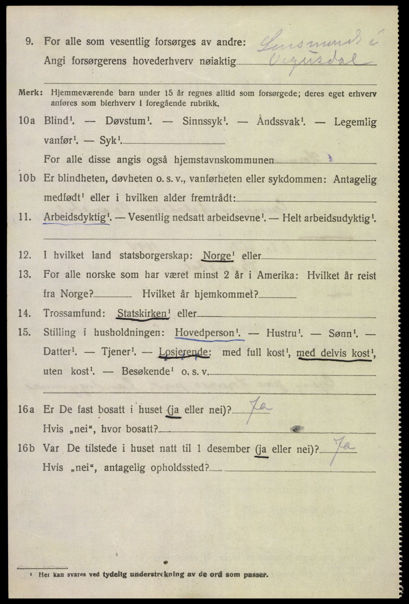 SAK, 1920 census for Hornnes, 1920, p. 1830
