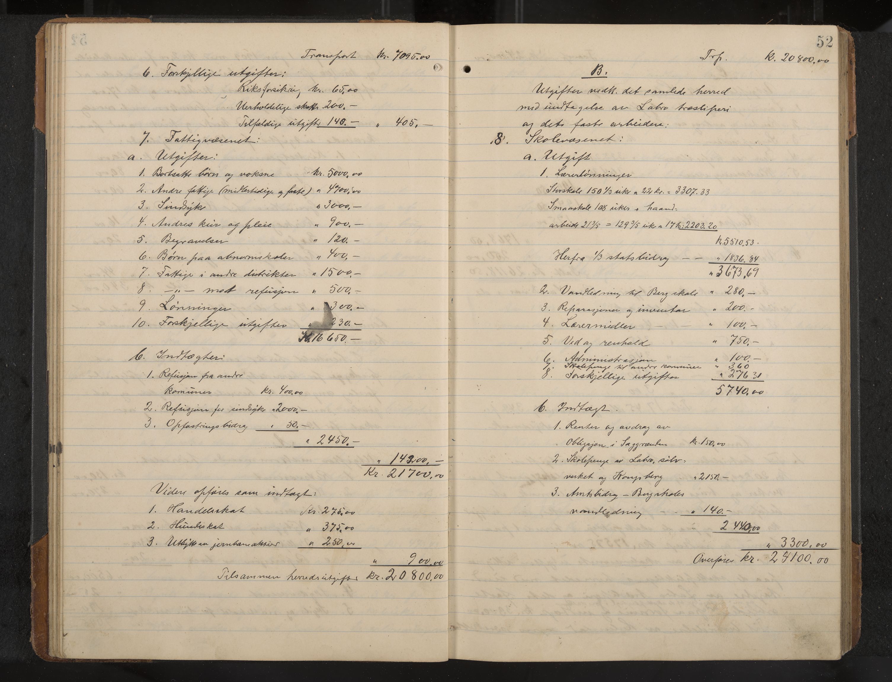 Øvre Sandsvær formannskap og sentraladministrasjon, IKAK/0630021/A/L0001: Møtebok med register, 1908-1913, p. 52