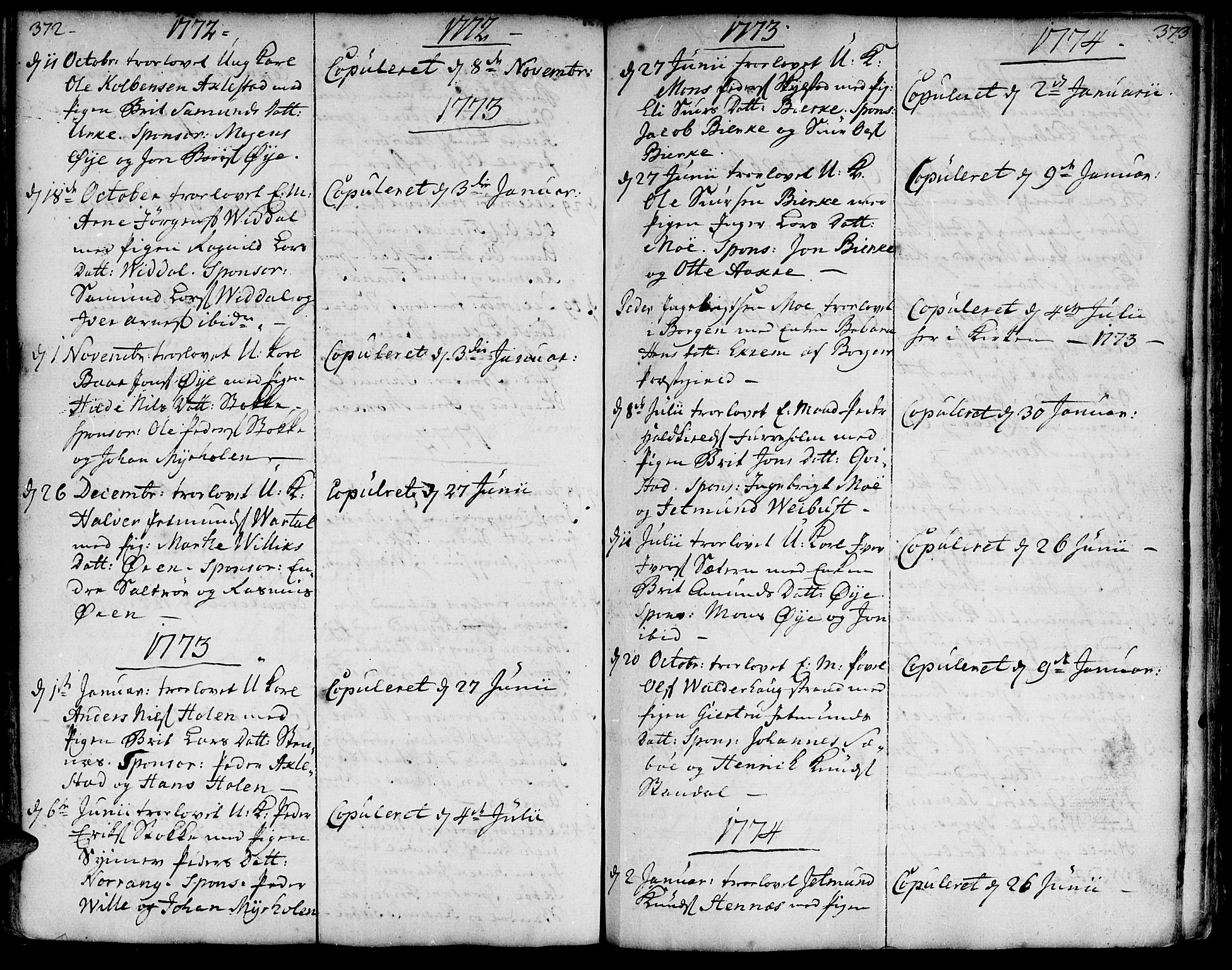 Ministerialprotokoller, klokkerbøker og fødselsregistre - Møre og Romsdal, SAT/A-1454/515/L0206: Parish register (official) no. 515A02, 1765-1818, p. 372-373