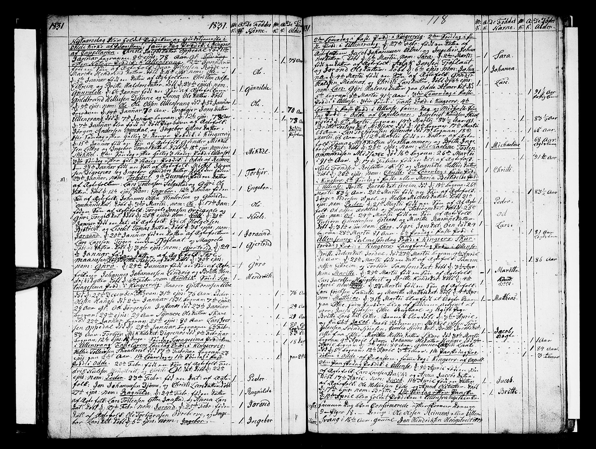 Ullensvang sokneprestembete, SAB/A-78701/H/Haa: Parish register (official) no. A 8, 1804-1835, p. 118