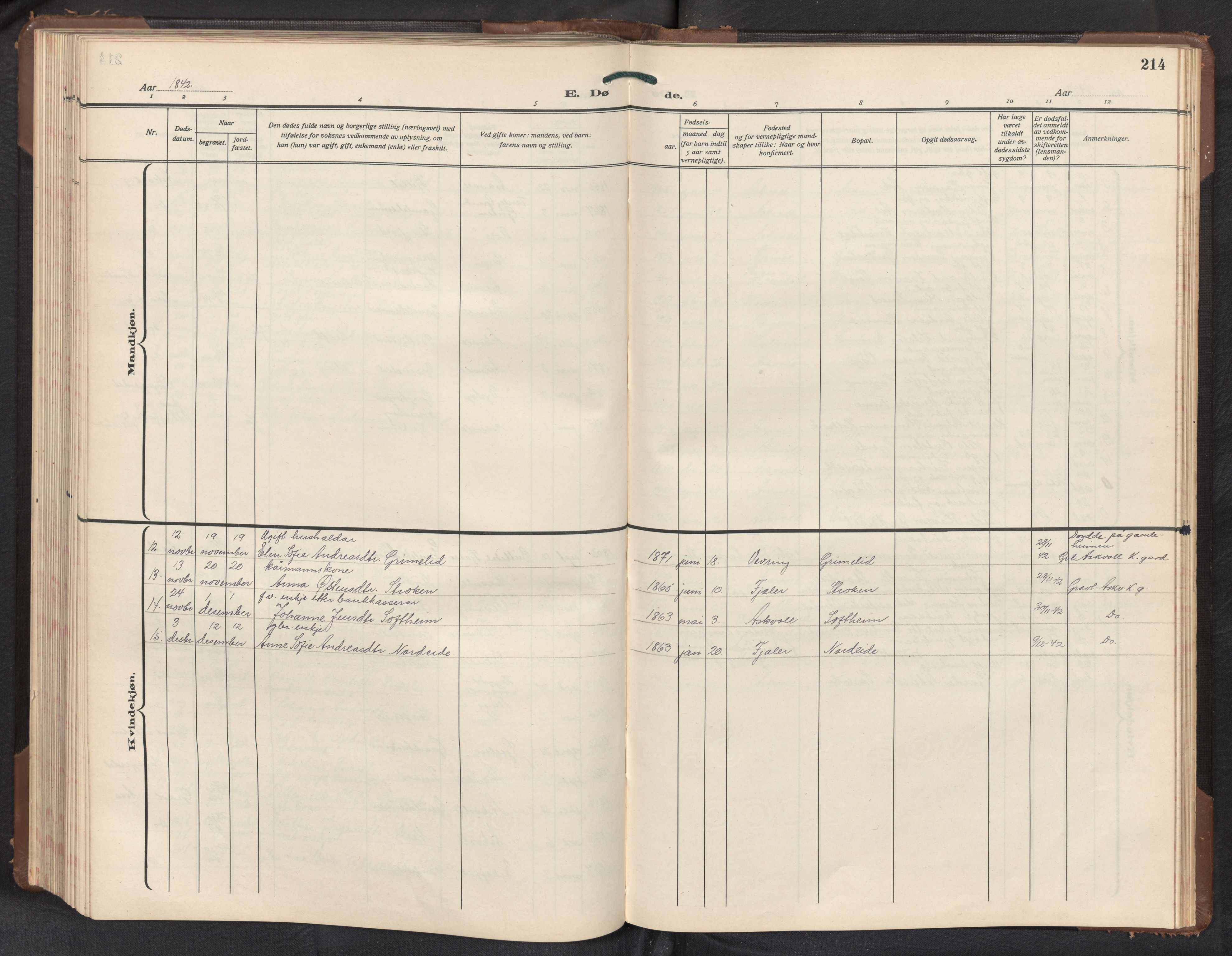 Askvoll sokneprestembete, SAB/A-79501/H/Hab/Haba/L0005: Parish register (copy) no. A 5, 1929-1954, p. 213b-214a