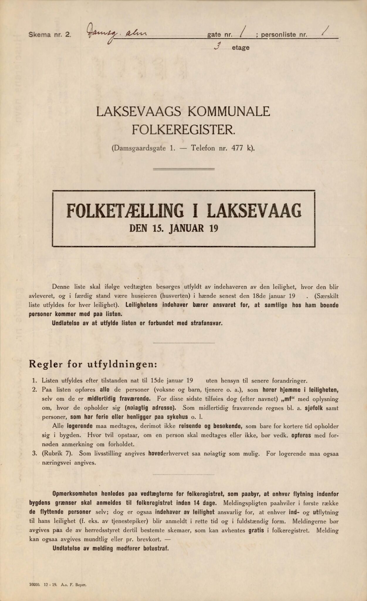 Laksevåg kommune. Folkeregisteret, BBA/A-1586/E/Ea/L0001: Folketellingskjema 1920, 1920, p. 78