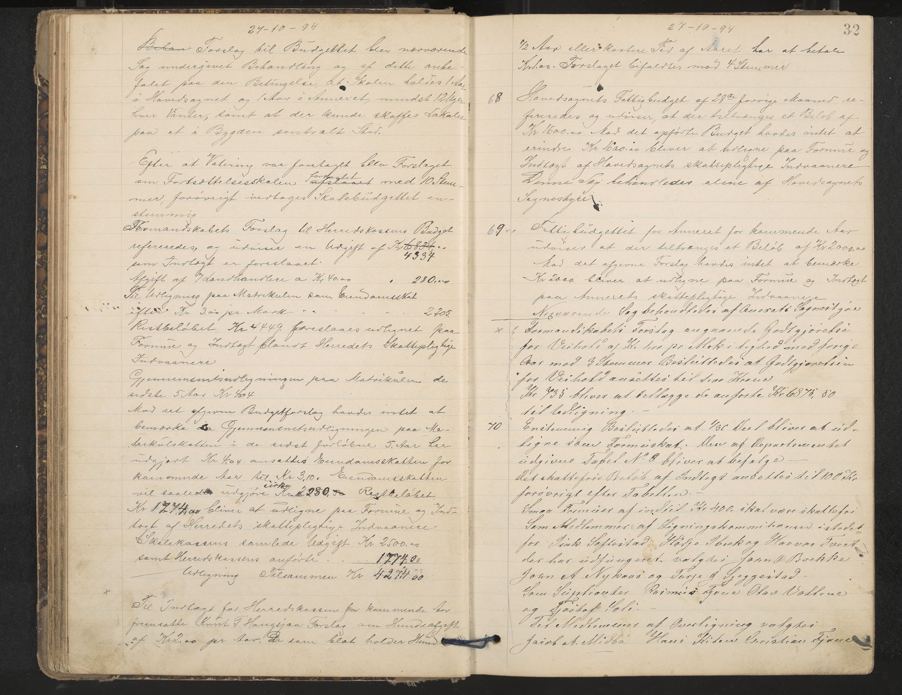 Nissedal formannskap og sentraladministrasjon, IKAK/0830021-1/A/L0003: Møtebok, 1892-1904, p. 32