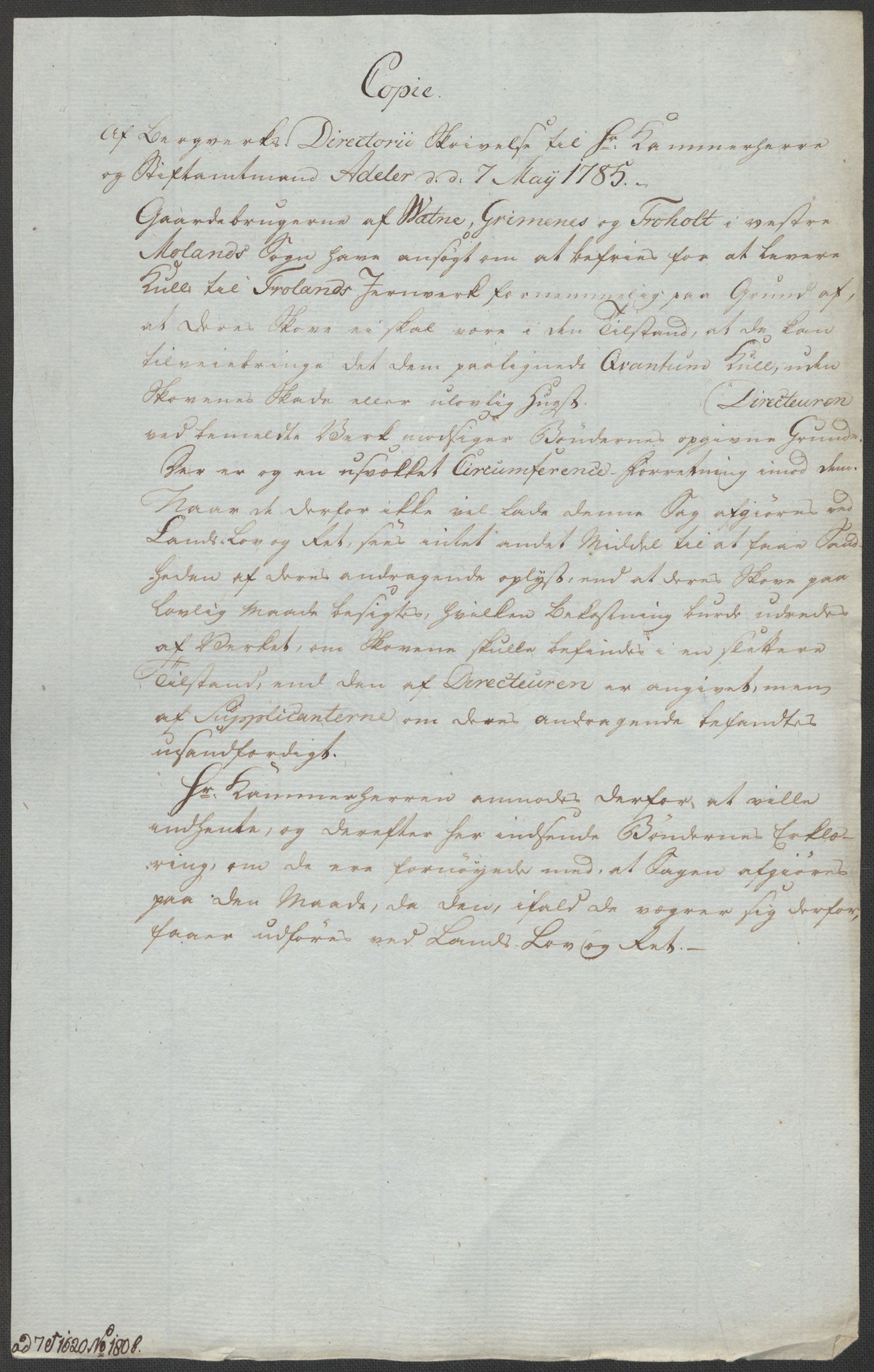 Danske Kanselli, Skapsaker, AV/RA-EA-4061/F/L0102: Skap 16, pakke 7 VIII, 1787-1800, p. 261