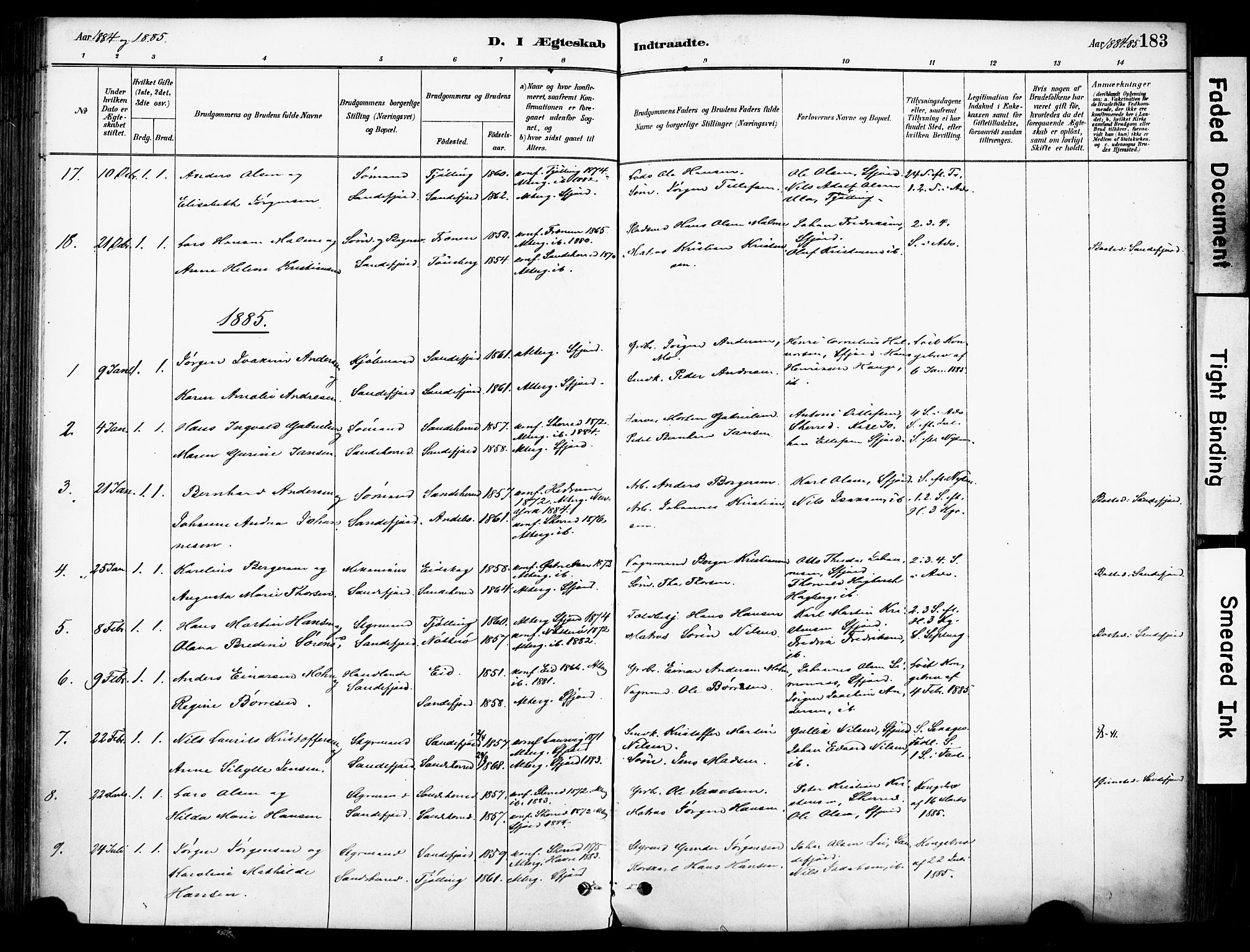 Sandefjord kirkebøker, AV/SAKO-A-315/F/Fa/L0002: Parish register (official) no. 2, 1880-1894, p. 183