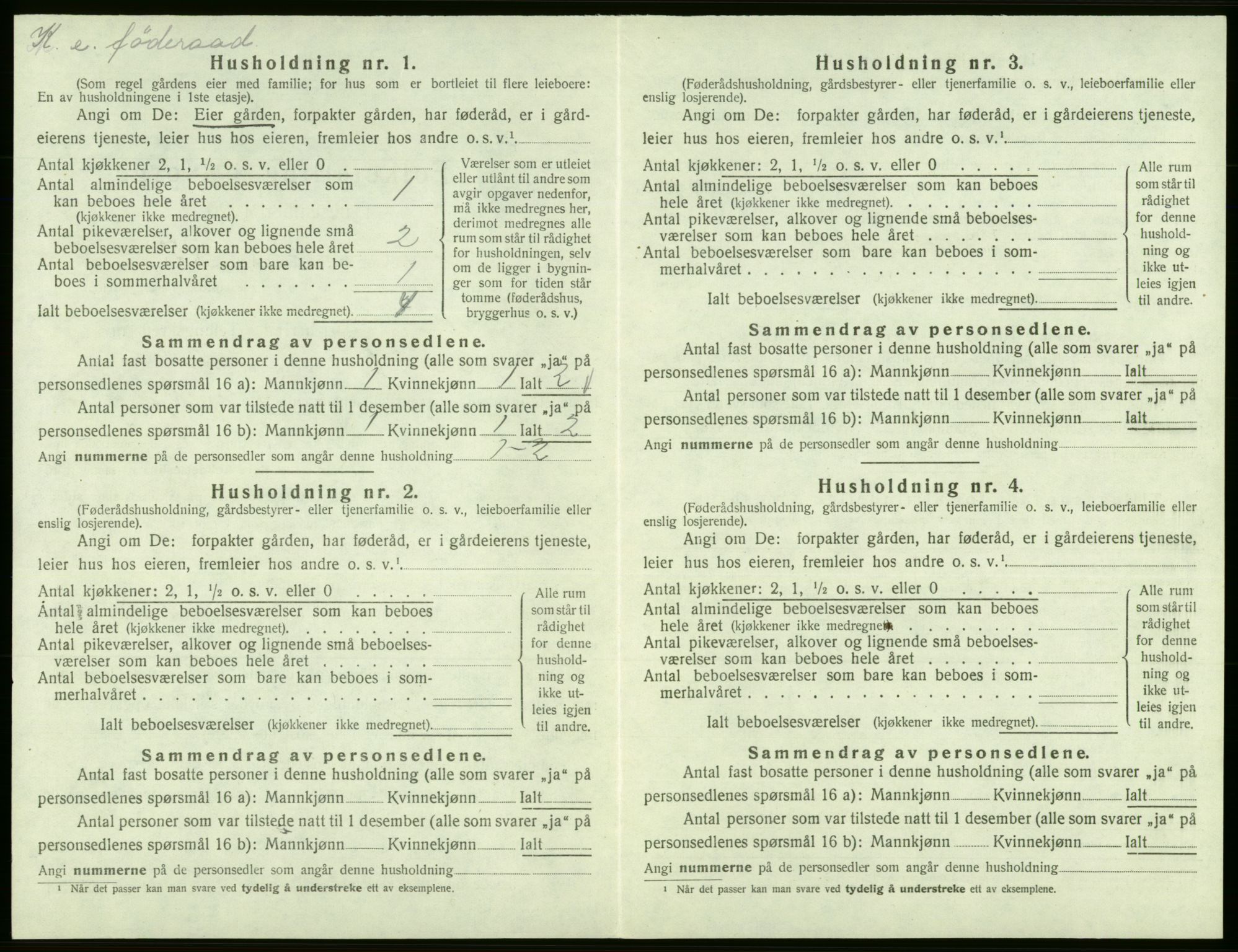 SAB, 1920 census for Jondal, 1920, p. 404