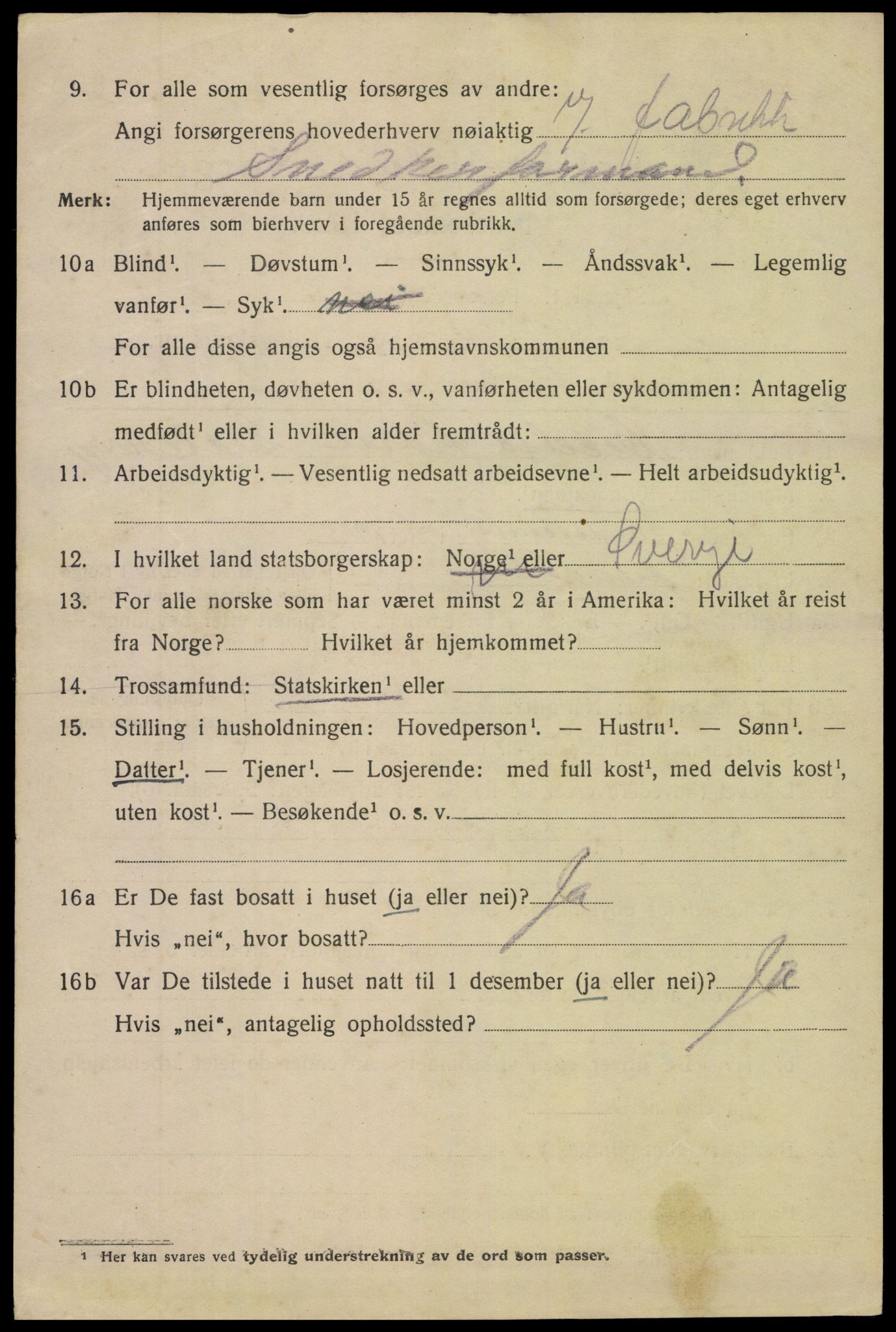 SAK, 1920 census for Arendal, 1920, p. 29791