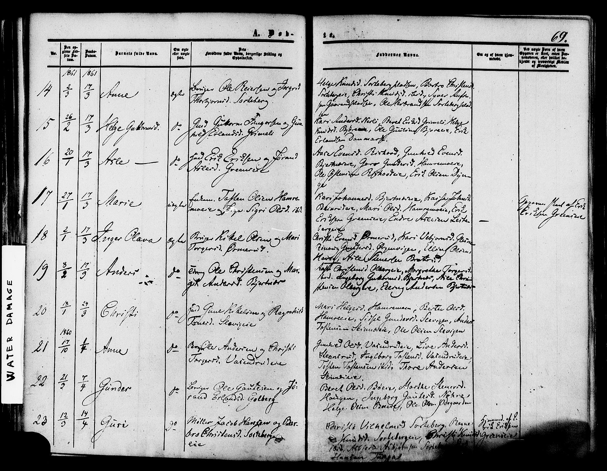 Krødsherad kirkebøker, AV/SAKO-A-19/F/Fa/L0003: Parish register (official) no. 3, 1851-1872, p. 69