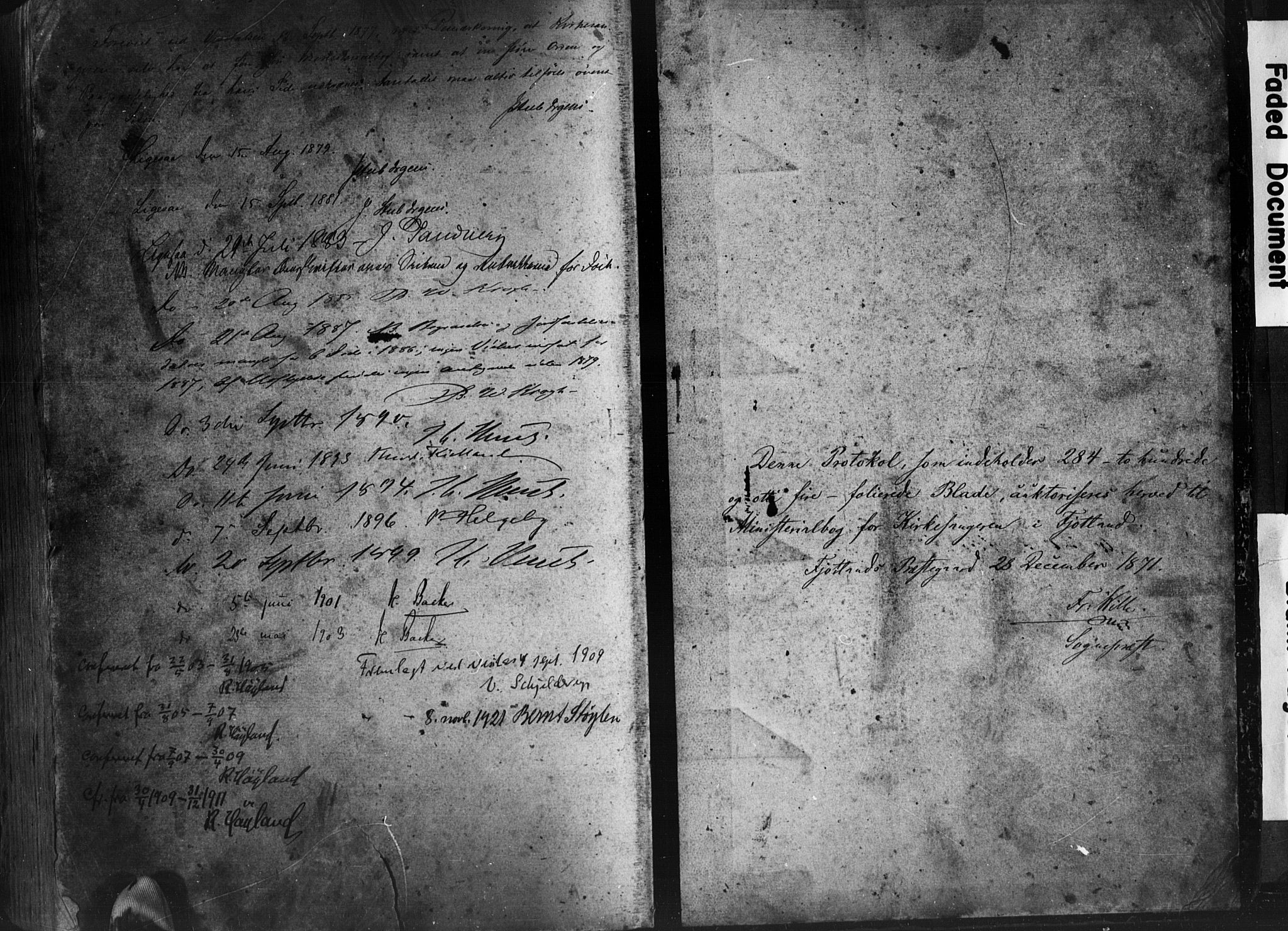 Fjotland sokneprestkontor, AV/SAK-1111-0010/F/Fb/L0003: Parish register (copy) no. B 3, 1872-1924