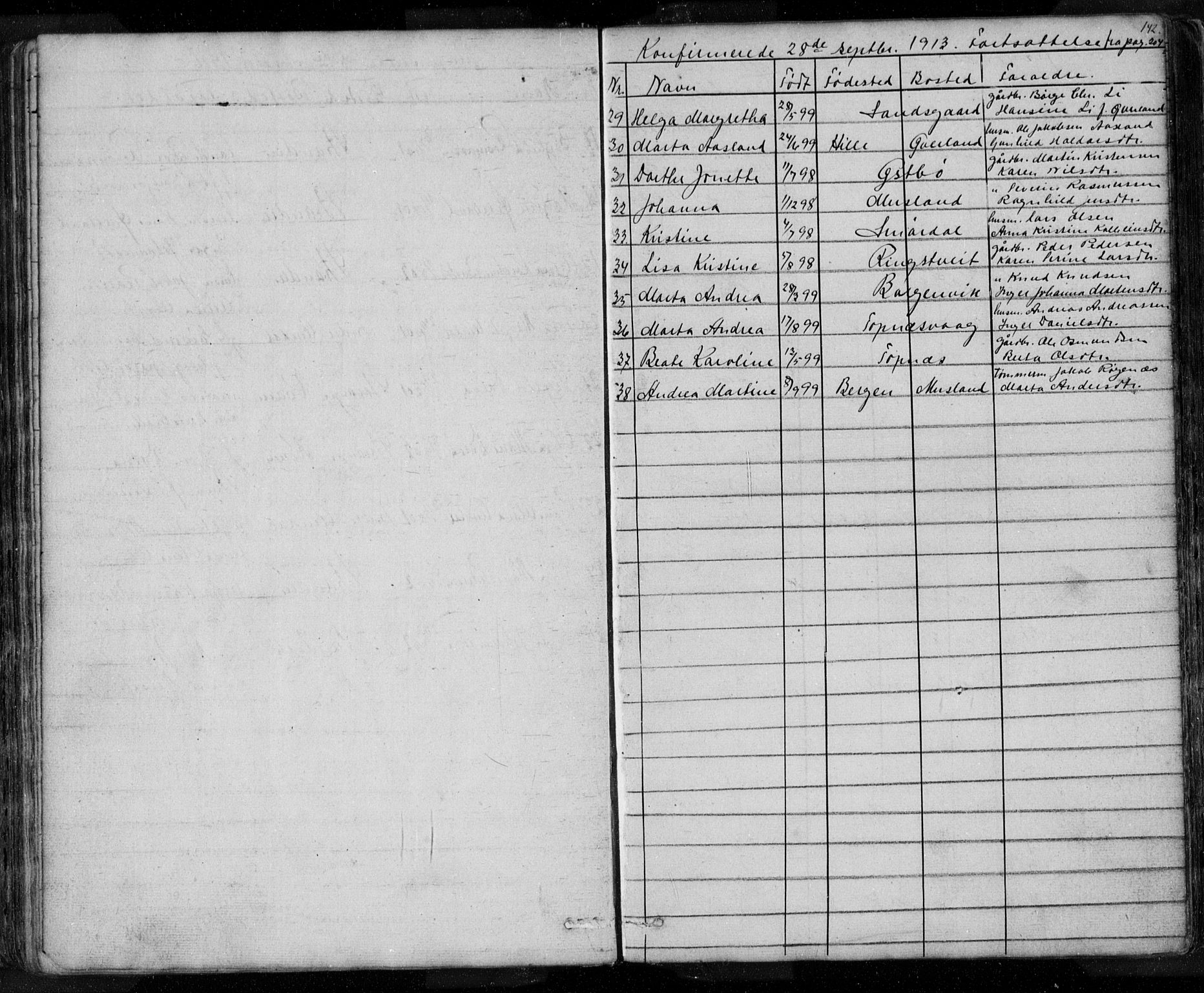 Nedstrand sokneprestkontor, SAST/A-101841/01/V: Parish register (copy) no. B 3, 1848-1933, p. 142