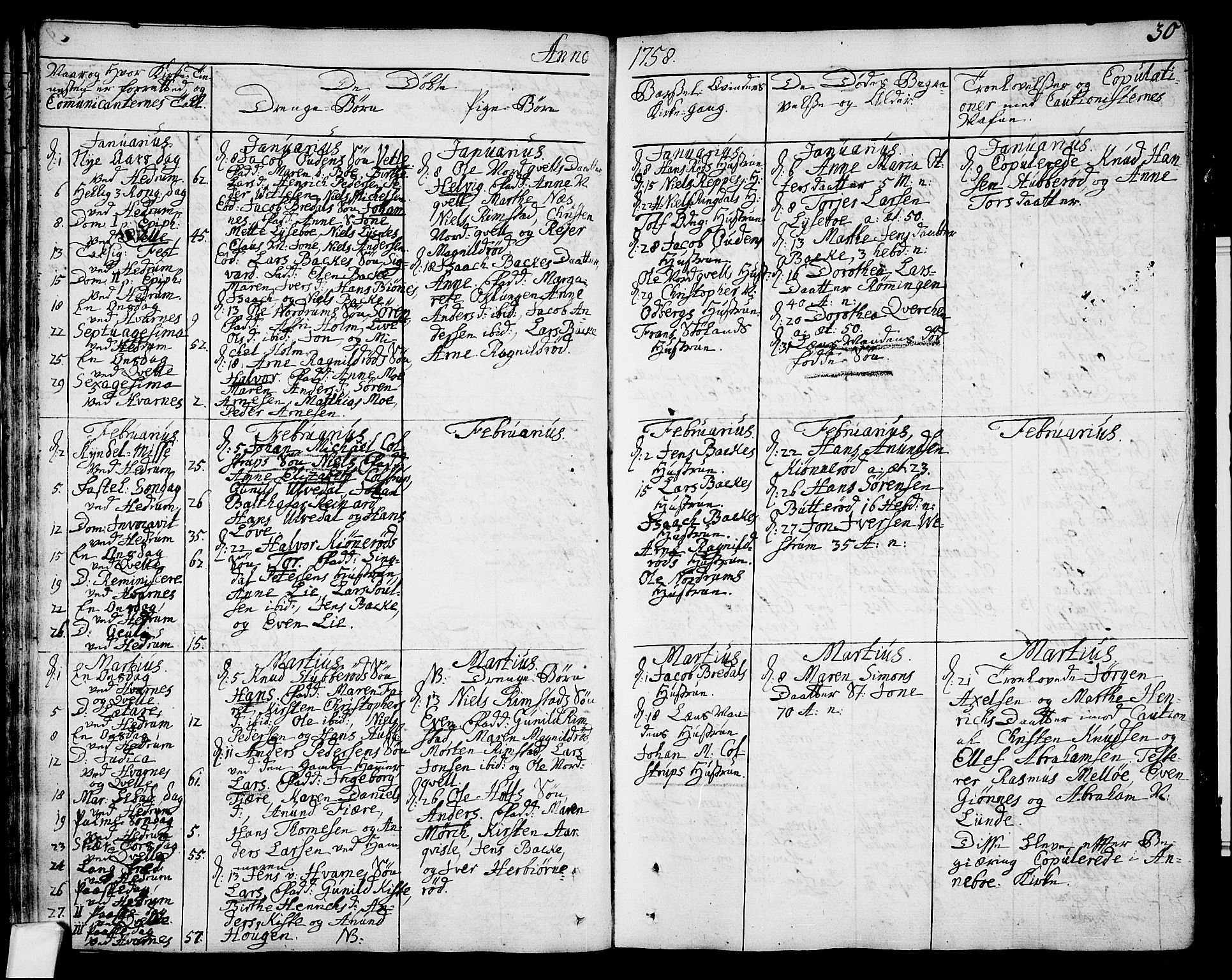 Hedrum kirkebøker, SAKO/A-344/F/Fa/L0001: Parish register (official) no. I 1, 1751-1785, p. 30