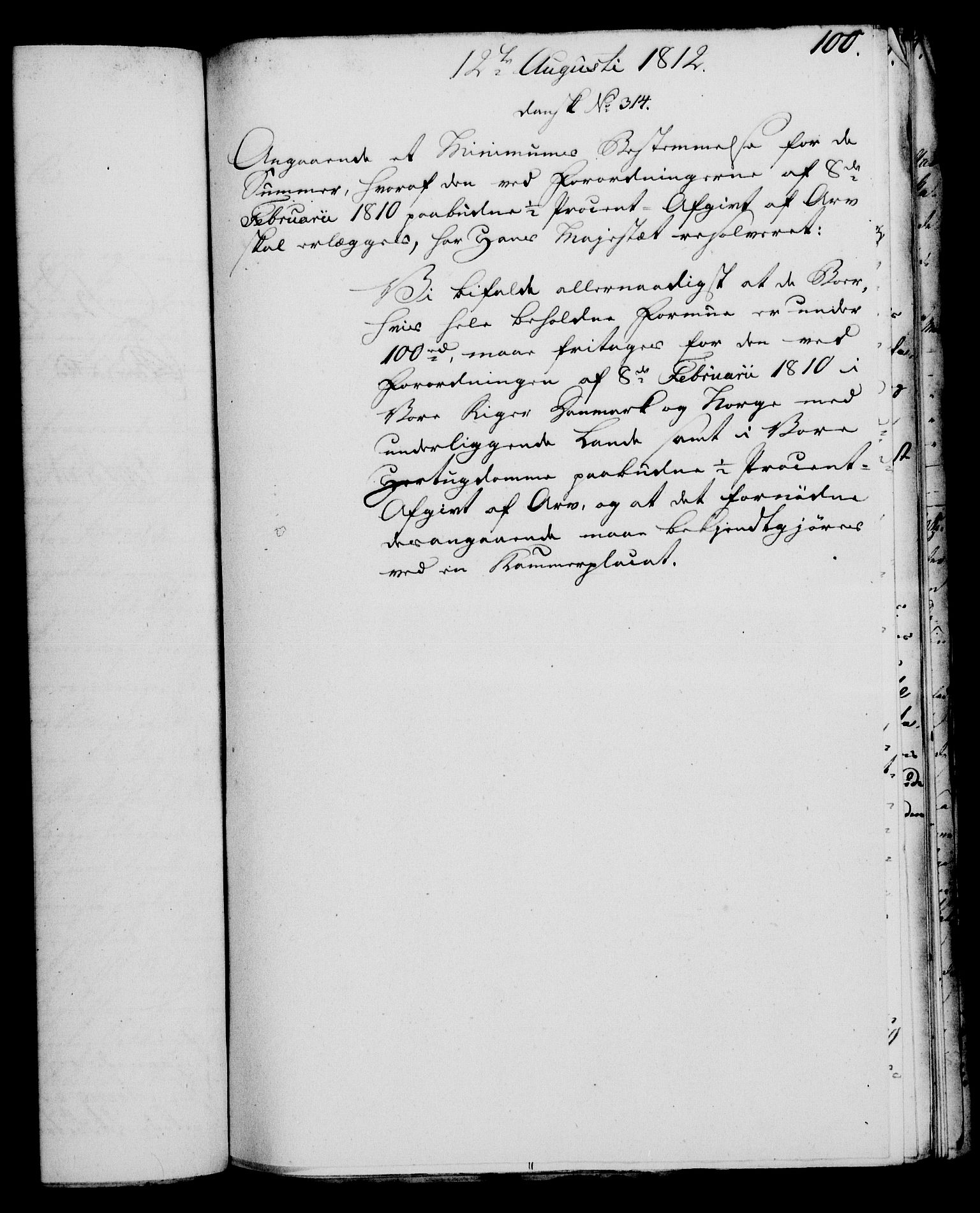 Rentekammeret, Kammerkanselliet, RA/EA-3111/G/Gf/Gfa/L0094: Norsk relasjons- og resolusjonsprotokoll (merket RK 52.94), 1812, p. 402