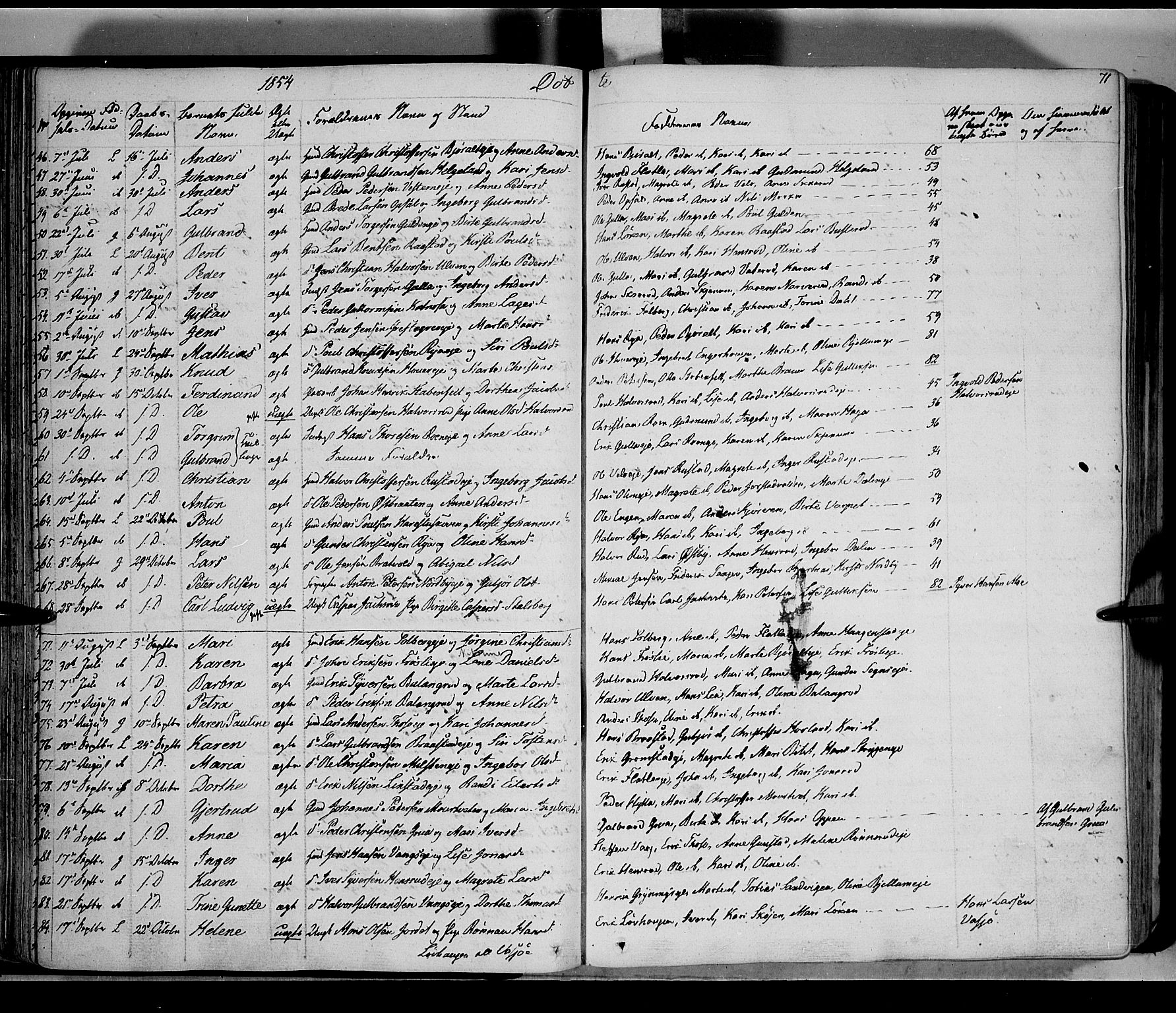 Jevnaker prestekontor, SAH/PREST-116/H/Ha/Haa/L0006: Parish register (official) no. 6, 1837-1857, p. 71