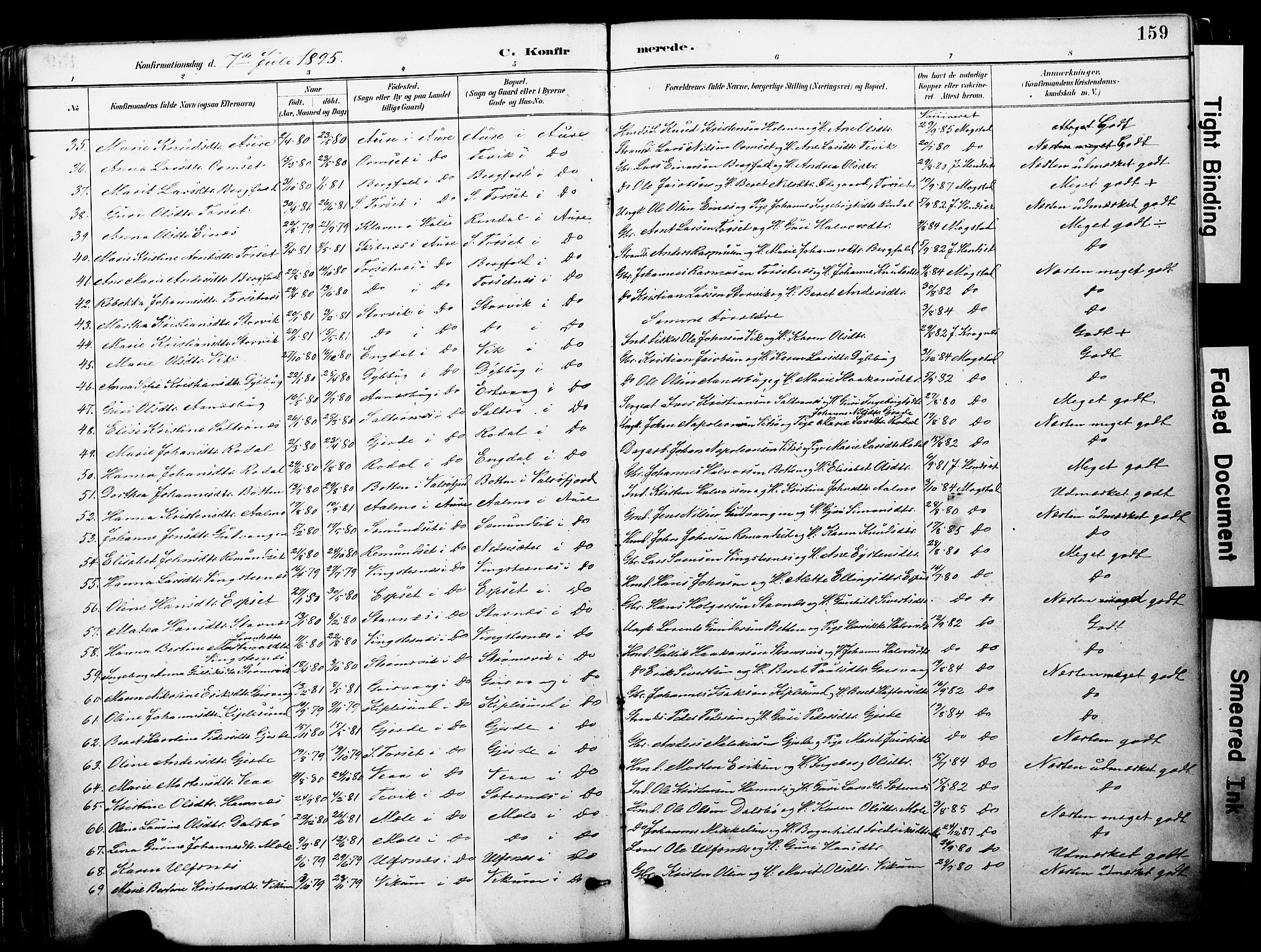 Ministerialprotokoller, klokkerbøker og fødselsregistre - Møre og Romsdal, AV/SAT-A-1454/578/L0907: Parish register (official) no. 578A06, 1887-1904, p. 159