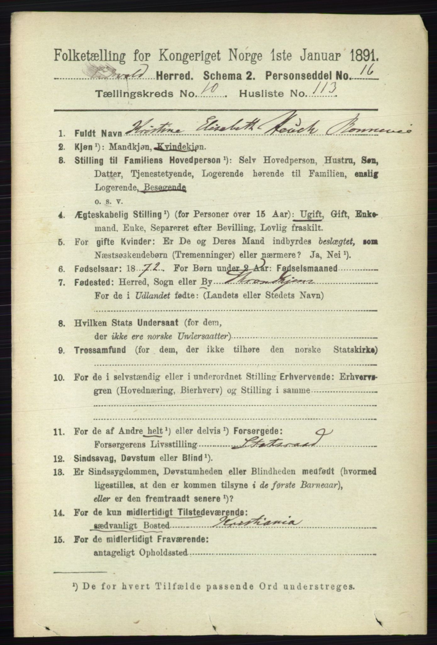 RA, 1891 census for 0237 Eidsvoll, 1891, p. 7538