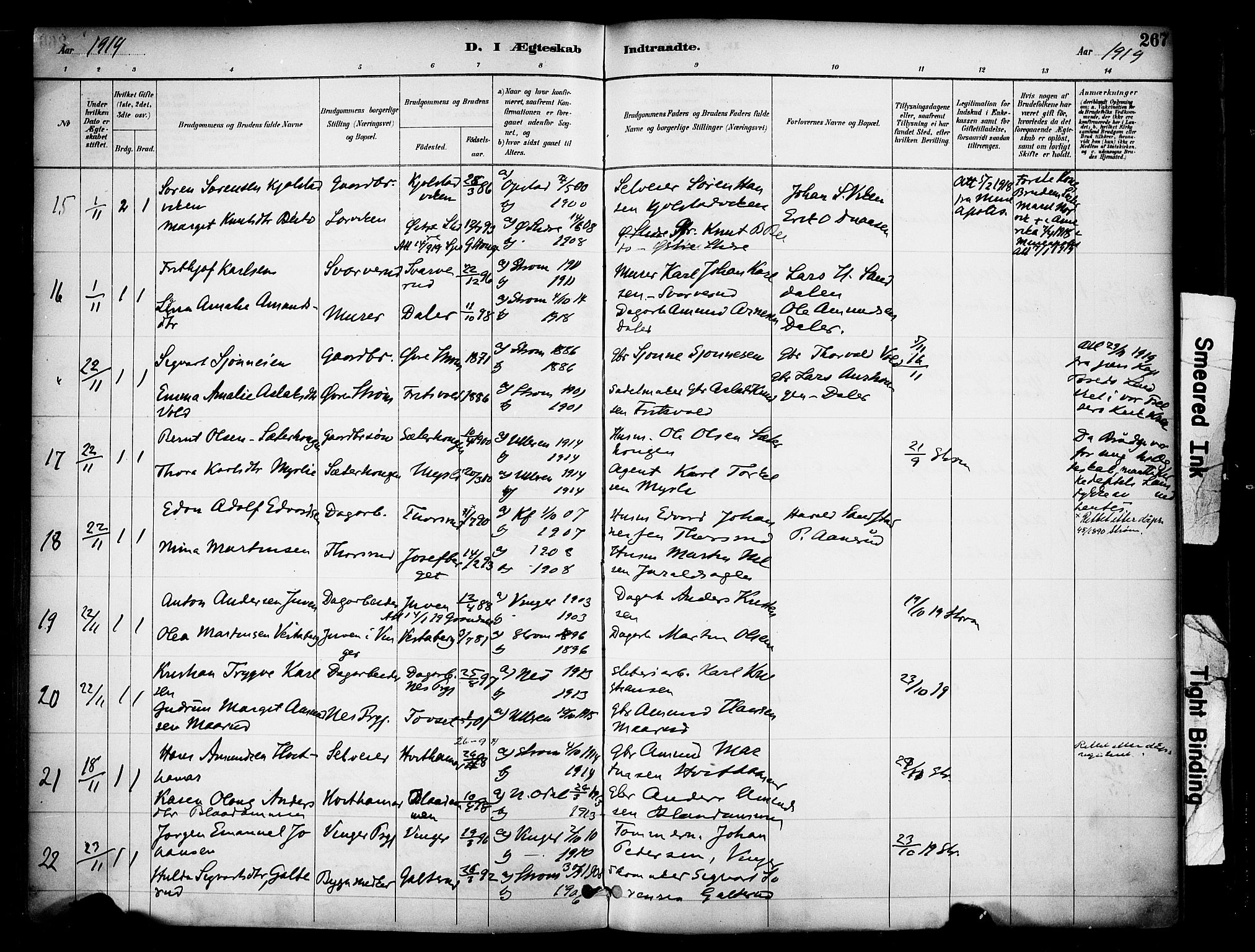 Sør-Odal prestekontor, AV/SAH-PREST-030/H/Ha/Haa/L0007: Parish register (official) no. 7, 1886-1925, p. 267