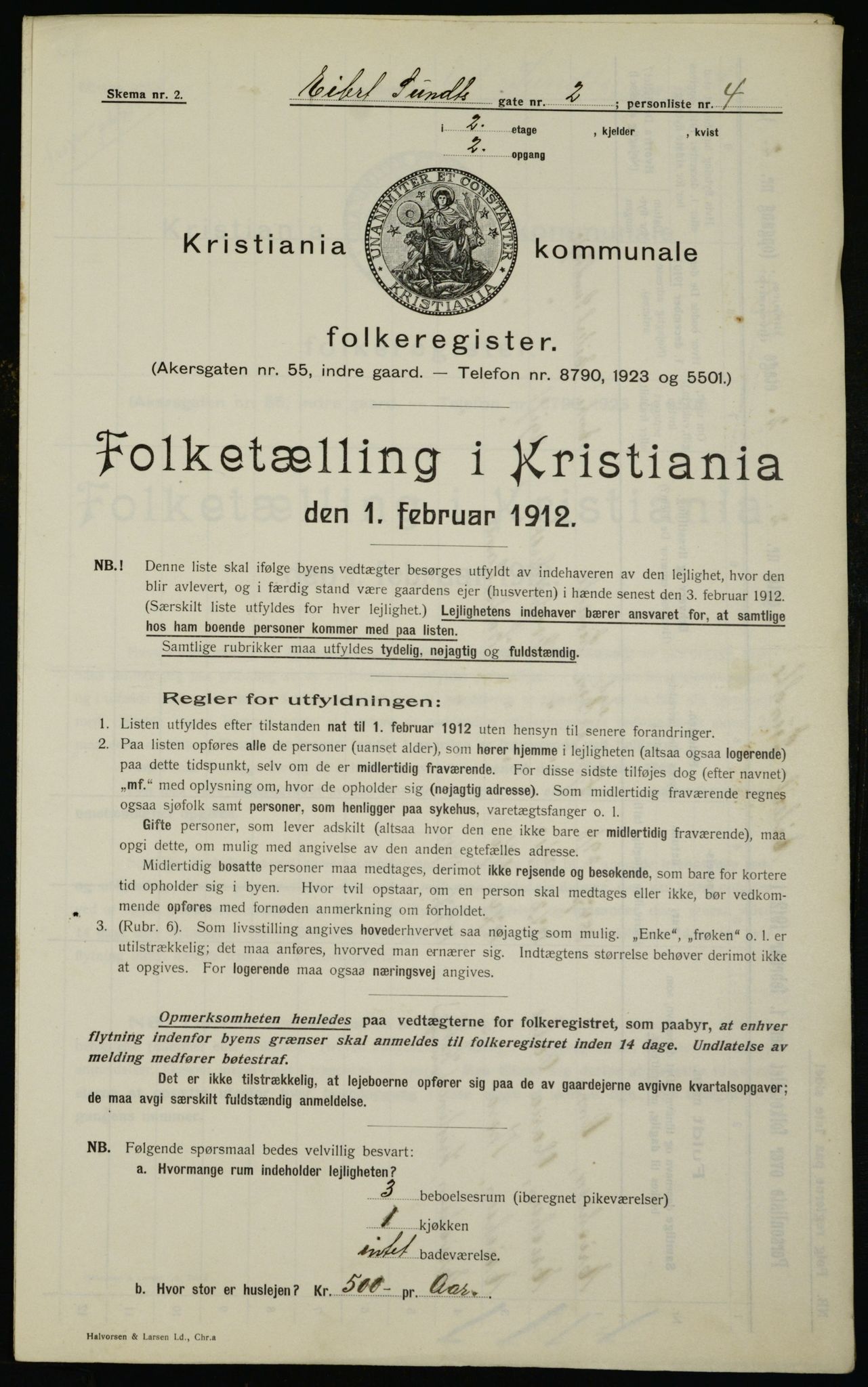 OBA, Municipal Census 1912 for Kristiania, 1912, p. 18907