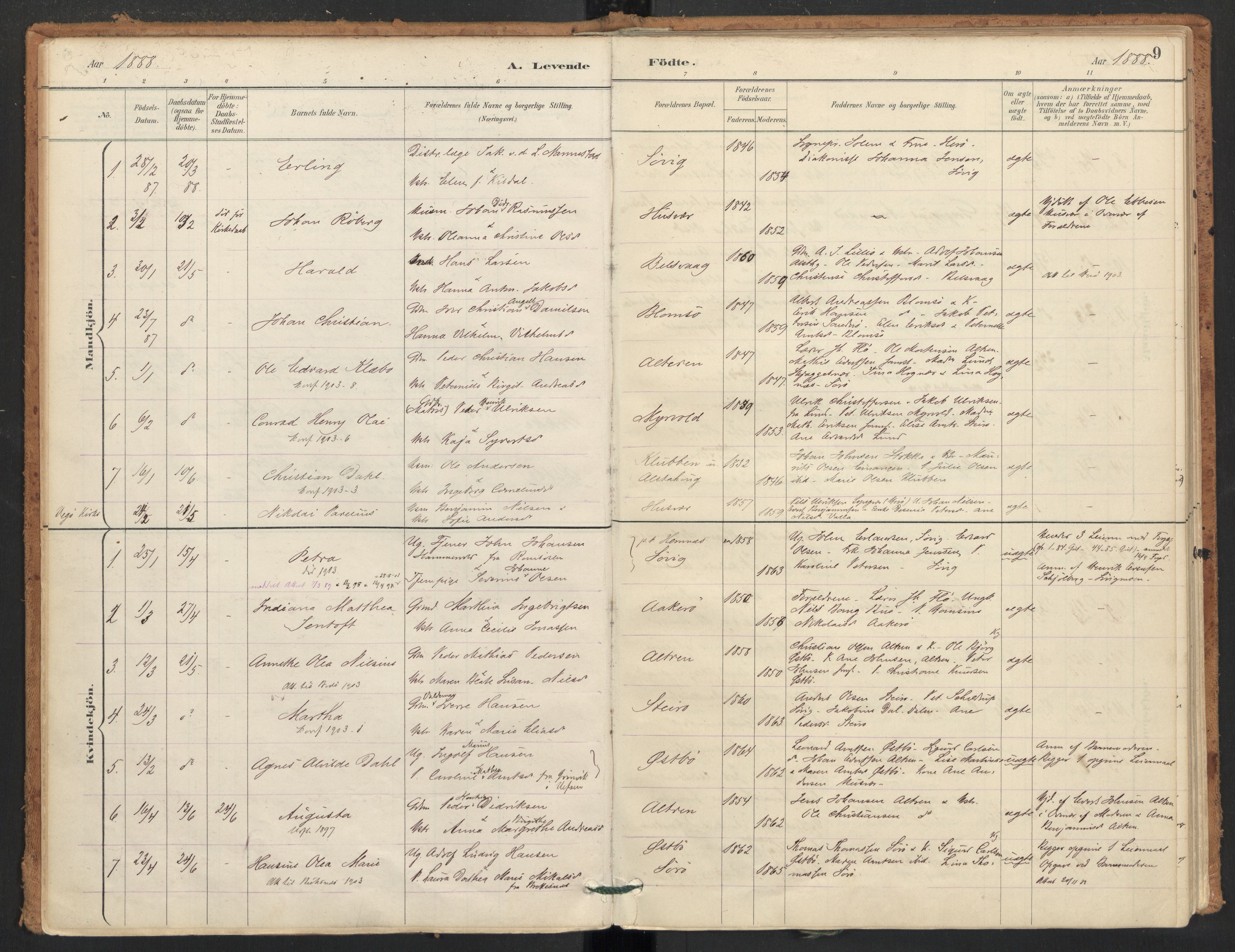 Ministerialprotokoller, klokkerbøker og fødselsregistre - Nordland, SAT/A-1459/830/L0453: Parish register (official) no. 830A17, 1886-1911, p. 9