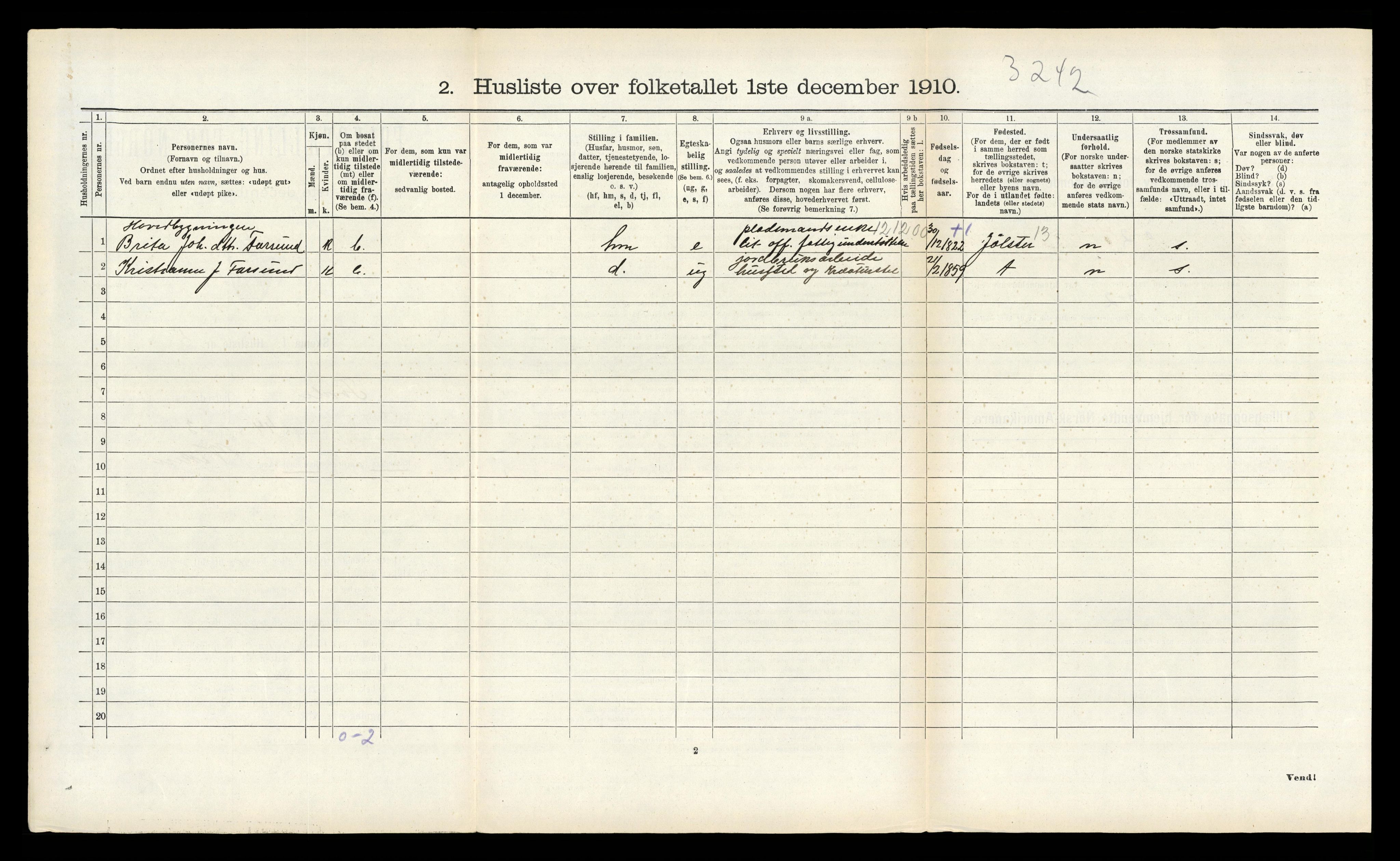 RA, 1910 census for Førde, 1910, p. 444