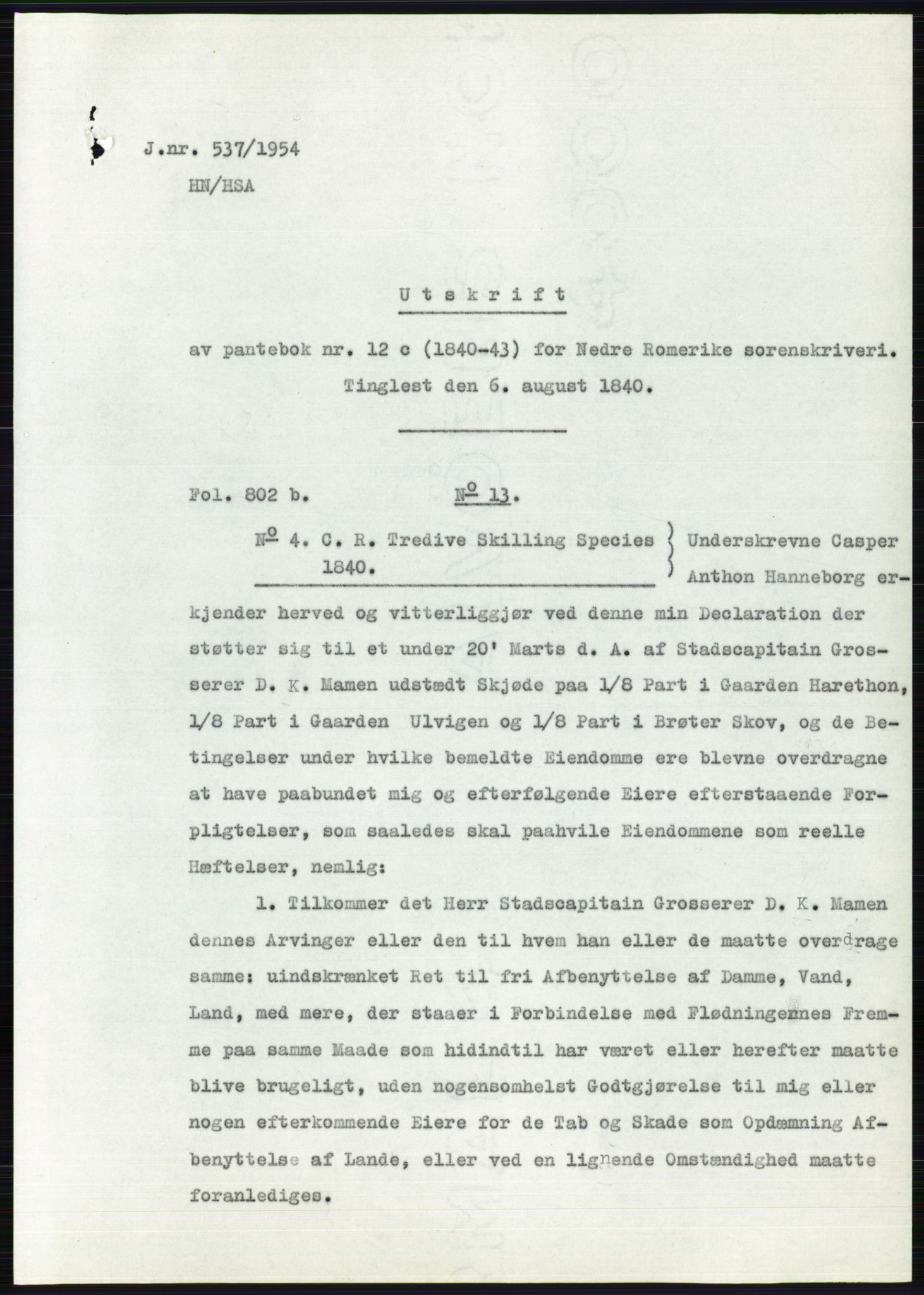 Statsarkivet i Oslo, SAO/A-10621/Z/Zd/L0001: Avskrifter, j.nr 34/1953 og 385-1291/1954, 1953-1954, p. 47