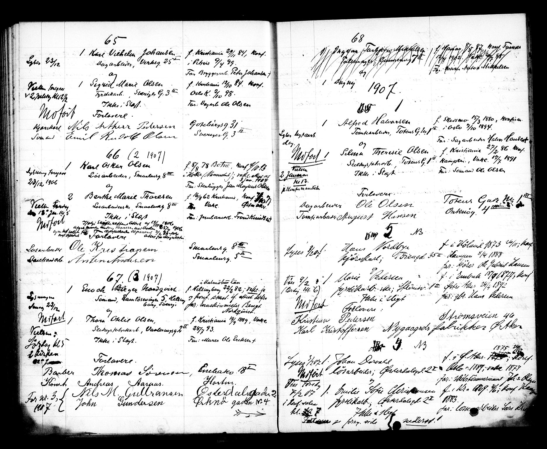 Vålerengen prestekontor Kirkebøker, SAO/A-10878/H/Ha/L0001: Banns register no. 1, 1899-1910