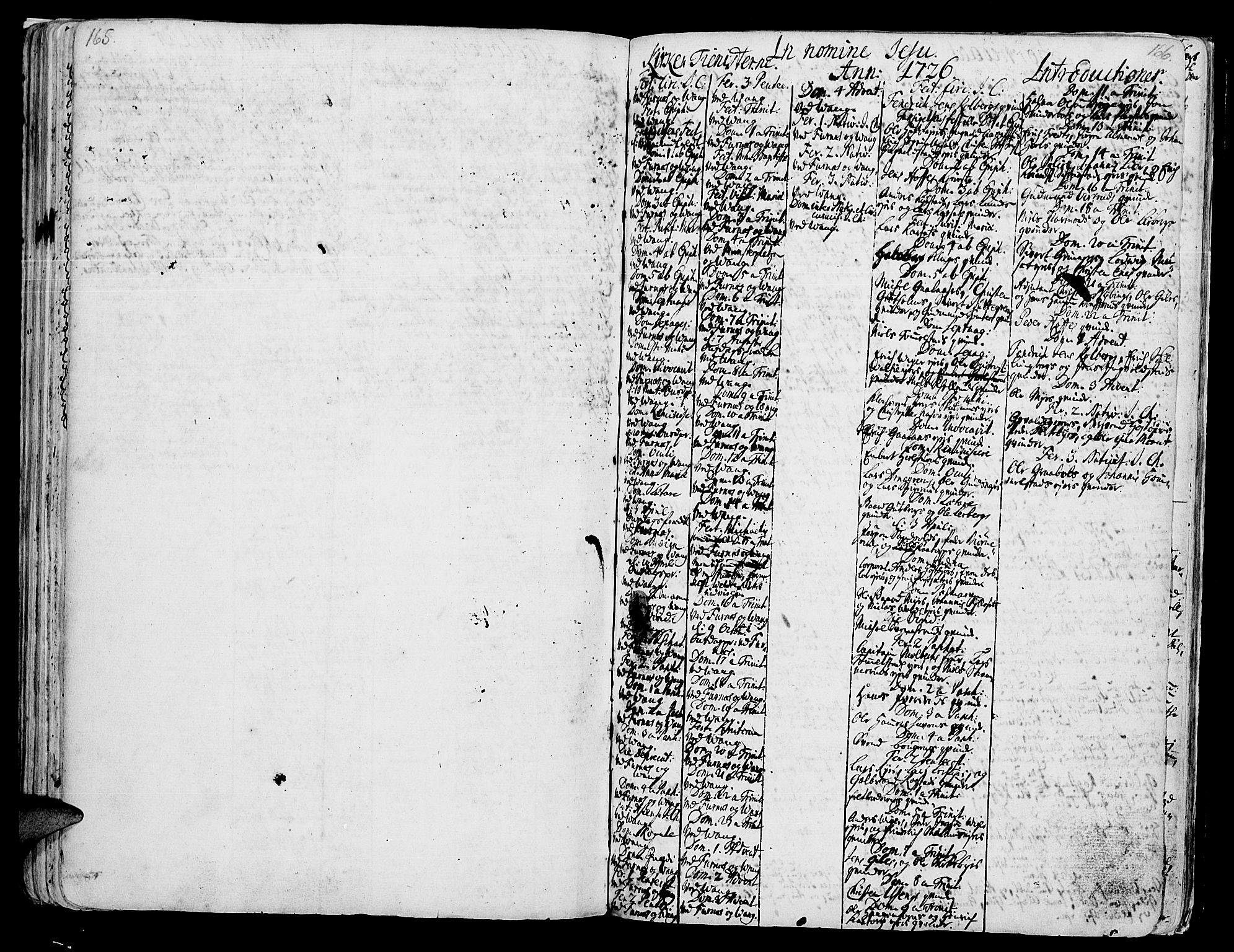 Vang prestekontor, Hedmark, SAH/PREST-008/H/Ha/Haa/L0002A: Parish register (official) no. 2A, 1713-1733, p. 165-166