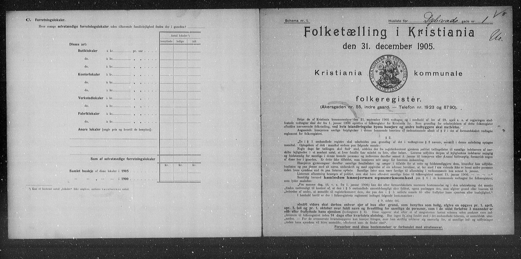 OBA, Municipal Census 1905 for Kristiania, 1905, p. 9101