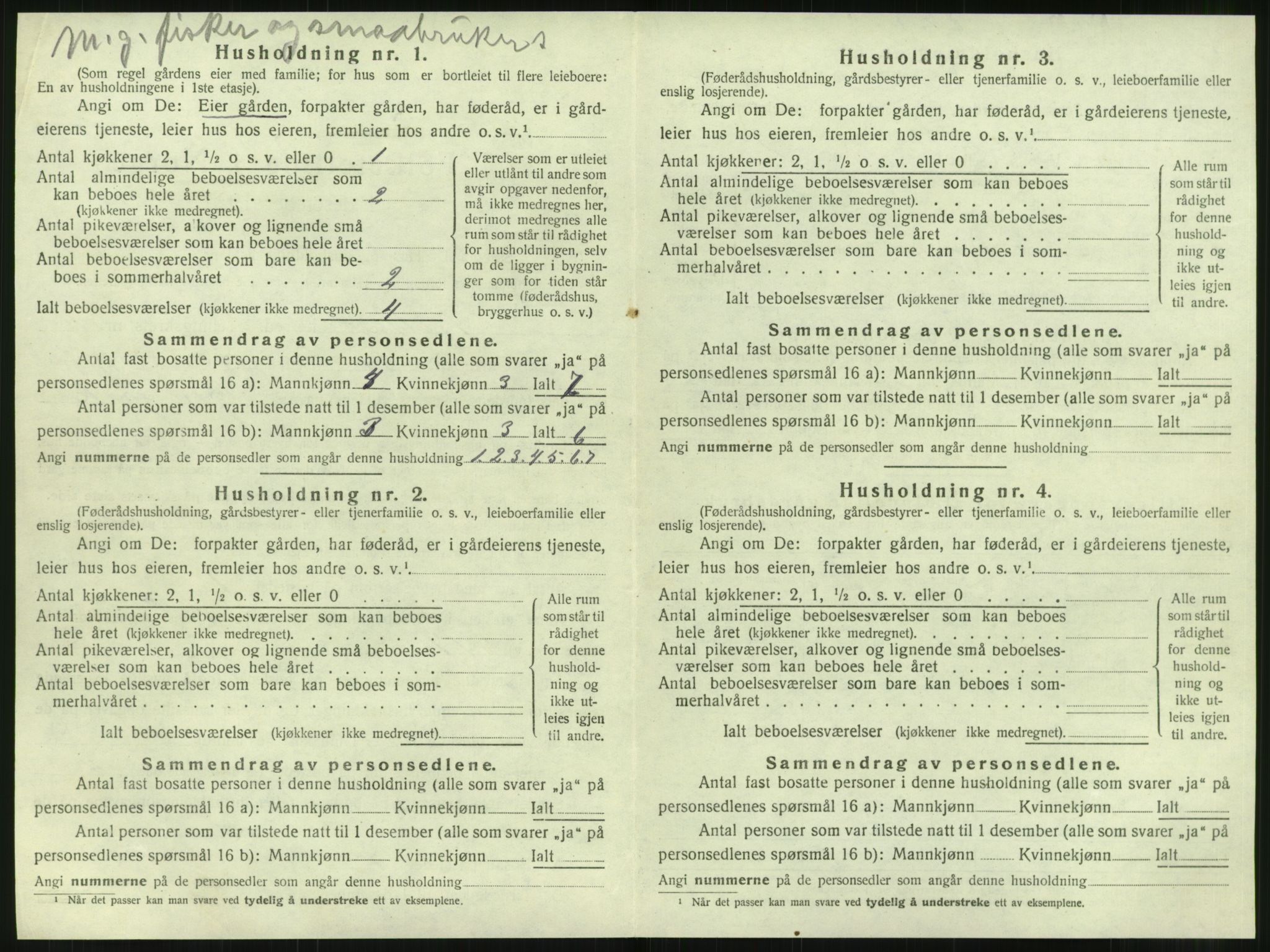 SAT, 1920 census for Tjøtta, 1920, p. 180