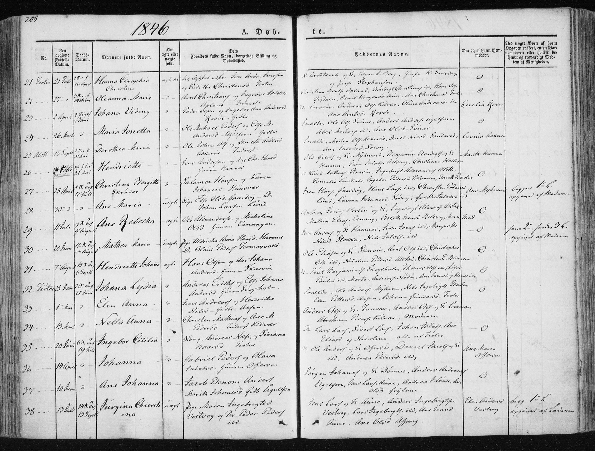 Ministerialprotokoller, klokkerbøker og fødselsregistre - Nordland, SAT/A-1459/830/L0446: Parish register (official) no. 830A10, 1831-1865, p. 205