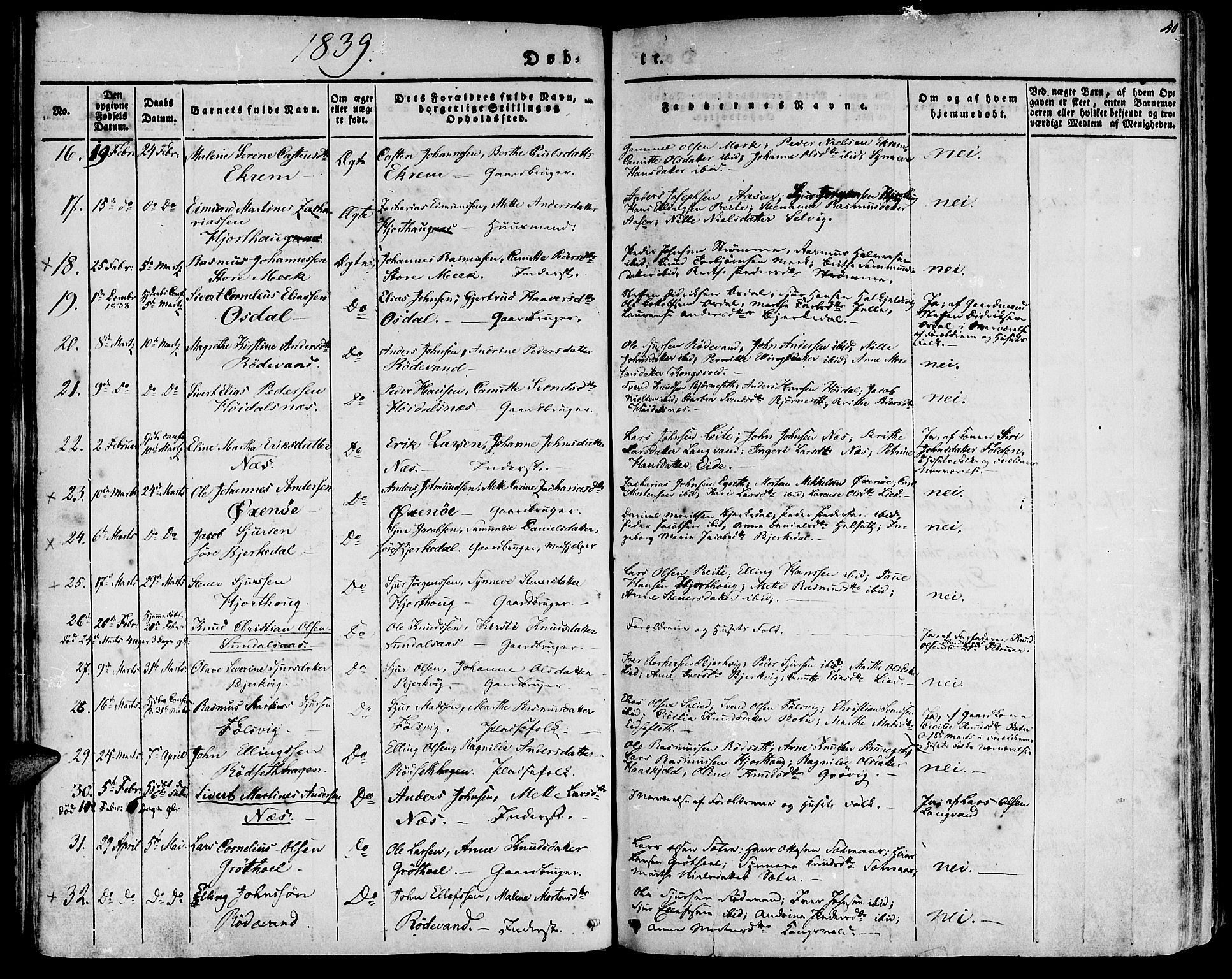 Ministerialprotokoller, klokkerbøker og fødselsregistre - Møre og Romsdal, AV/SAT-A-1454/511/L0139: Parish register (official) no. 511A06, 1831-1850, p. 40