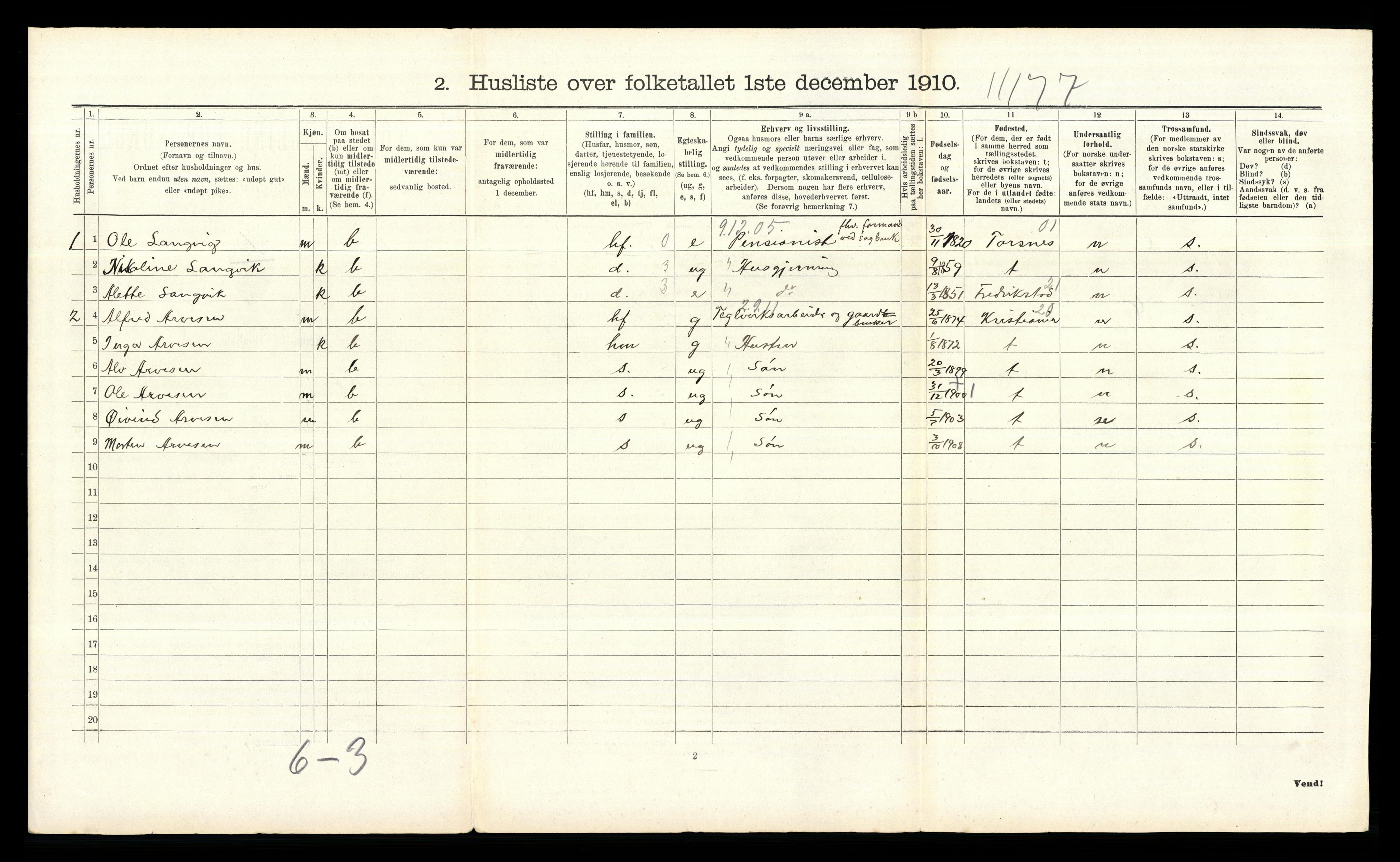 RA, 1910 census for Glemmen, 1910, p. 467