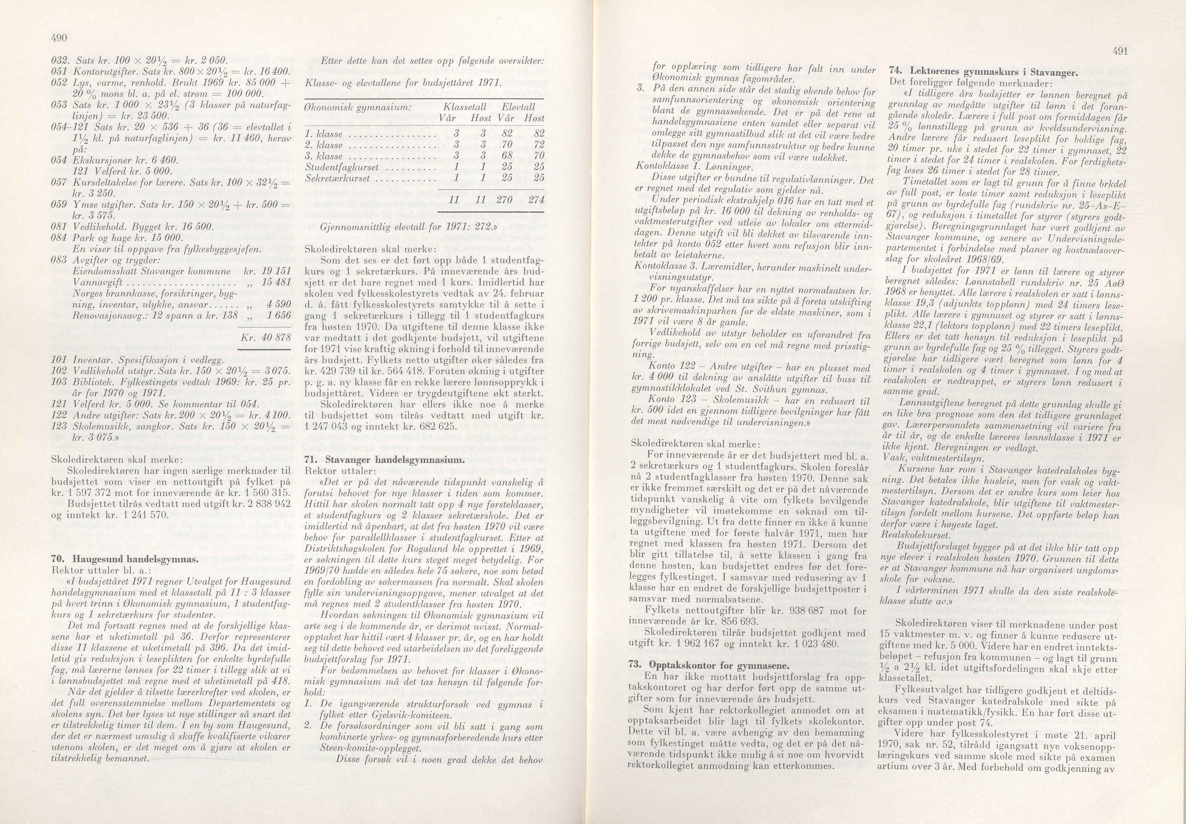 Rogaland fylkeskommune - Fylkesrådmannen , IKAR/A-900/A/Aa/Aaa/L0090: Møtebok , 1970, p. 490-491