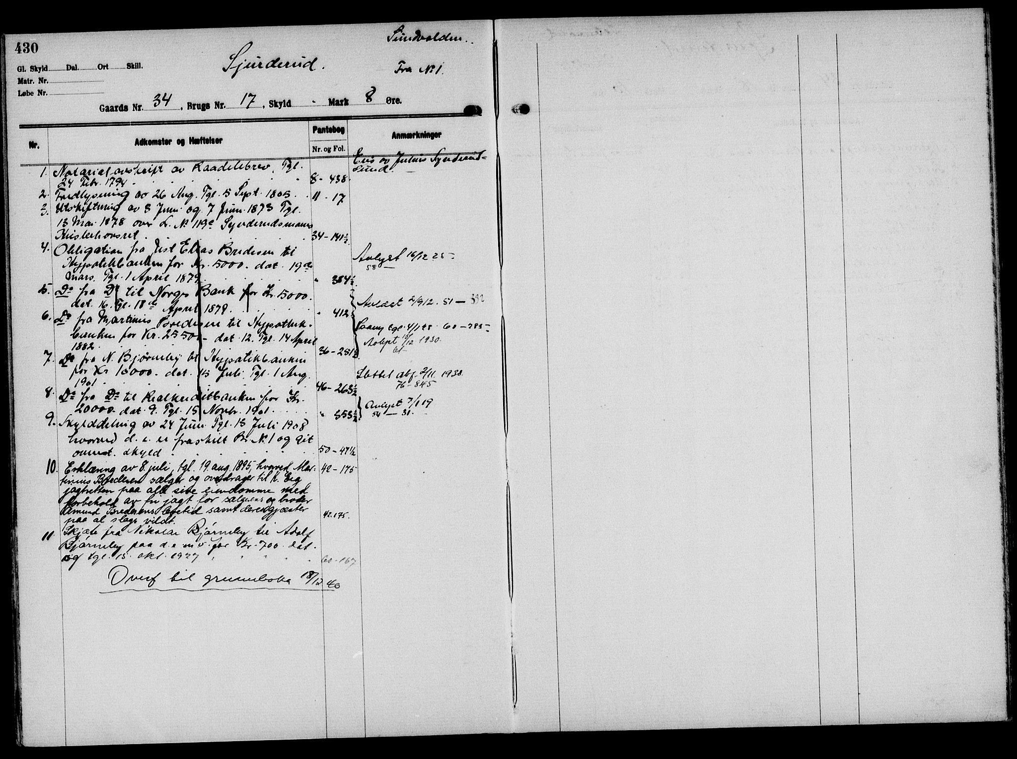 Solør tingrett, AV/SAH-TING-008/H/Ha/Hak/L0002: Mortgage register no. II, 1900-1935, p. 430