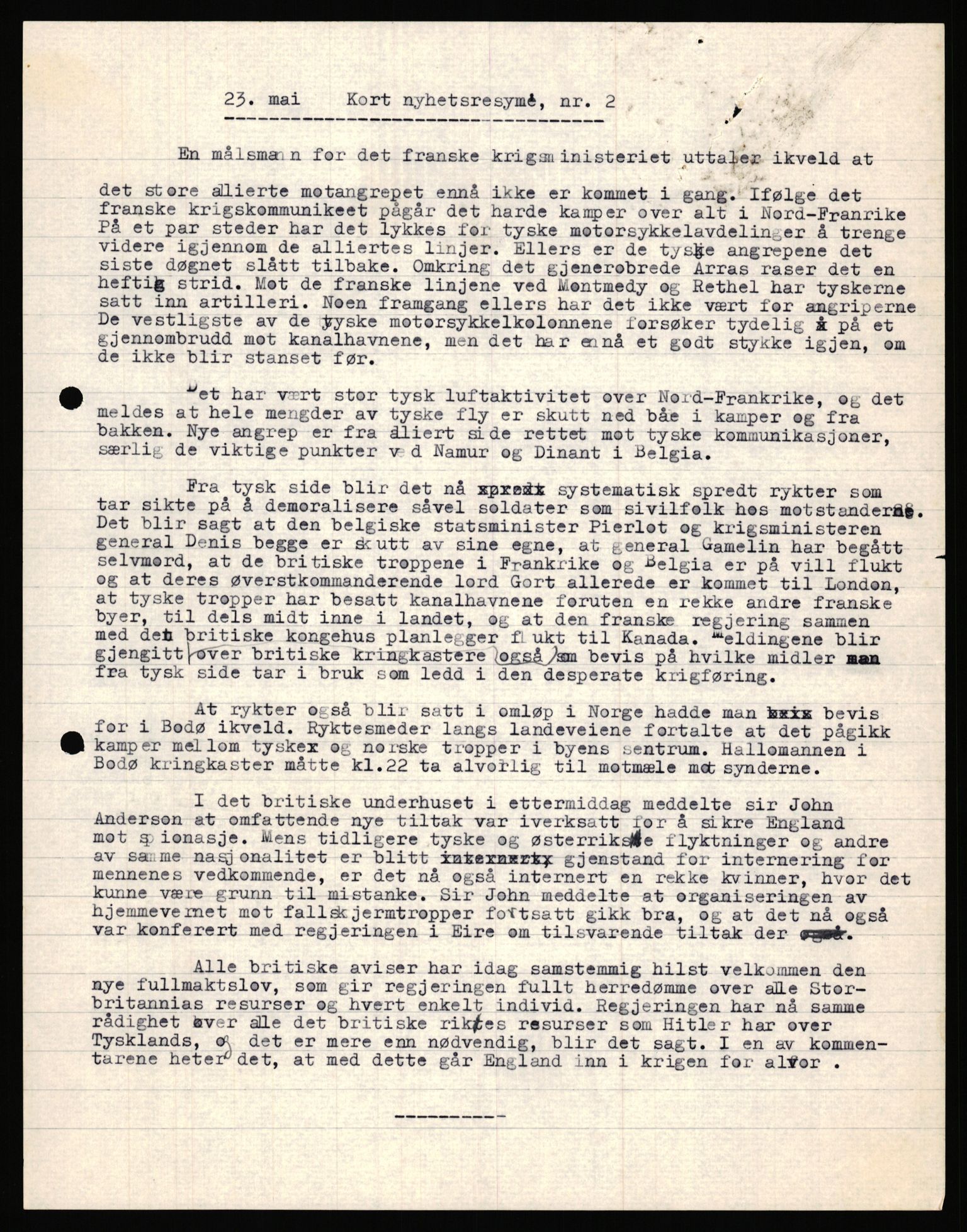 Forsvaret, Forsvarets krigshistoriske avdeling, AV/RA-RAFA-2017/Y/Ya/L0031: II-C-11-51 - Hærens overkommando, 1940, p. 690