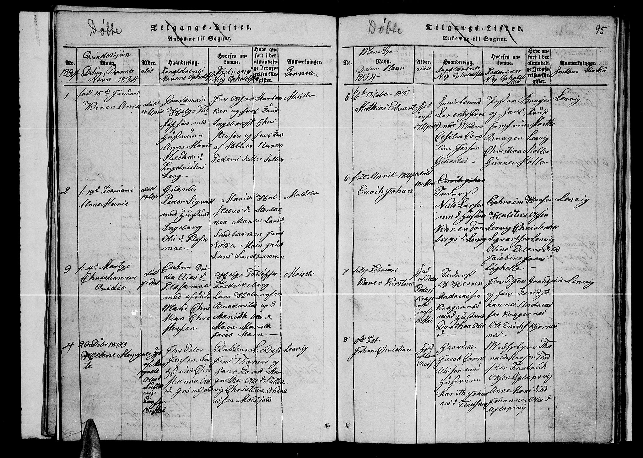 Lenvik sokneprestembete, AV/SATØ-S-1310/H/Ha/Hab/L0001klokker: Parish register (copy) no. 1, 1822-1837, p. 95