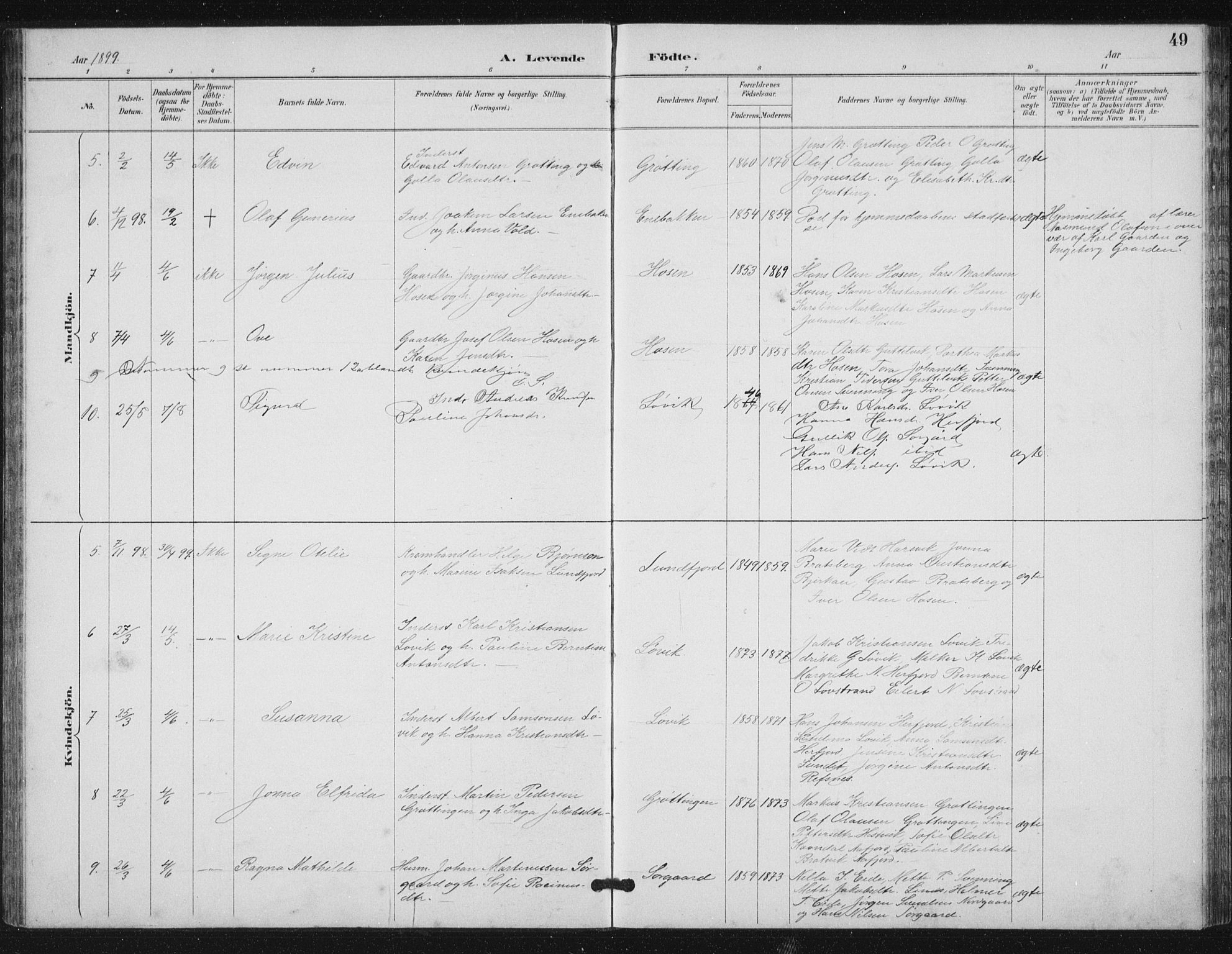Ministerialprotokoller, klokkerbøker og fødselsregistre - Sør-Trøndelag, SAT/A-1456/656/L0698: Parish register (copy) no. 656C04, 1890-1904, p. 49