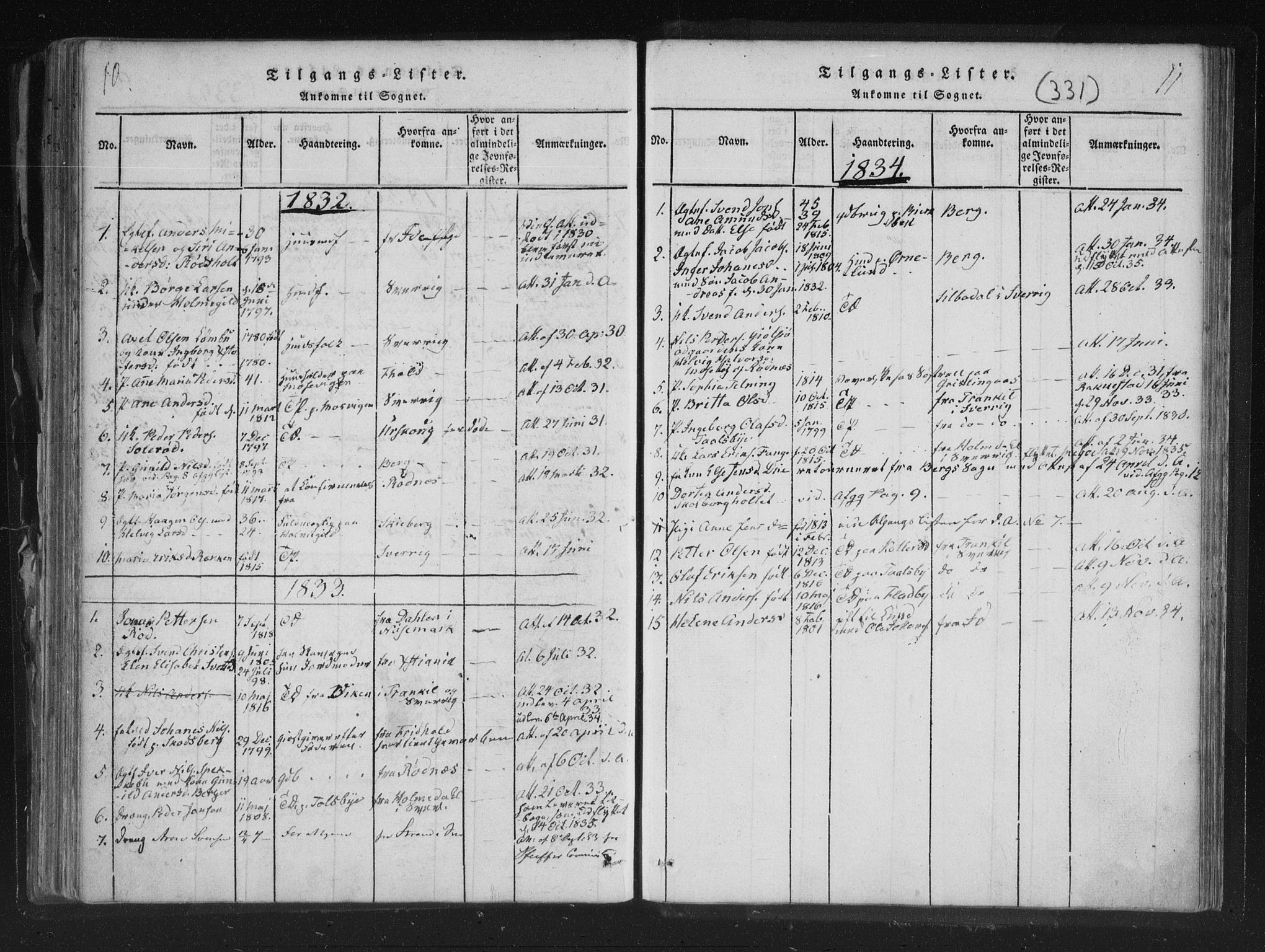 Aremark prestekontor Kirkebøker, SAO/A-10899/F/Fc/L0001: Parish register (official) no. III 1, 1814-1834, p. 10-11