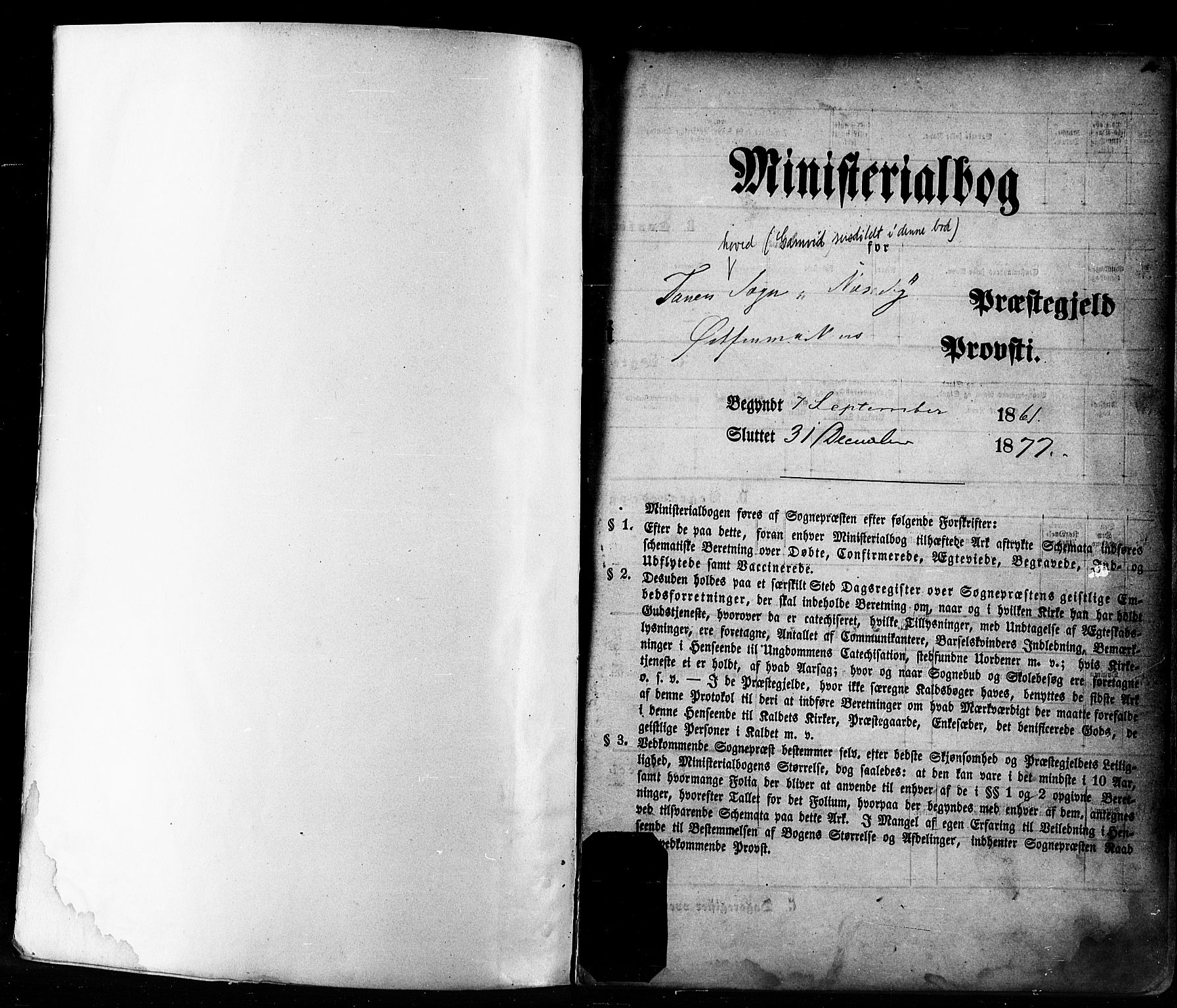 Tana sokneprestkontor, AV/SATØ-S-1334/H/Ha/L0002kirke: Parish register (official) no. 2 /1, 1861-1877