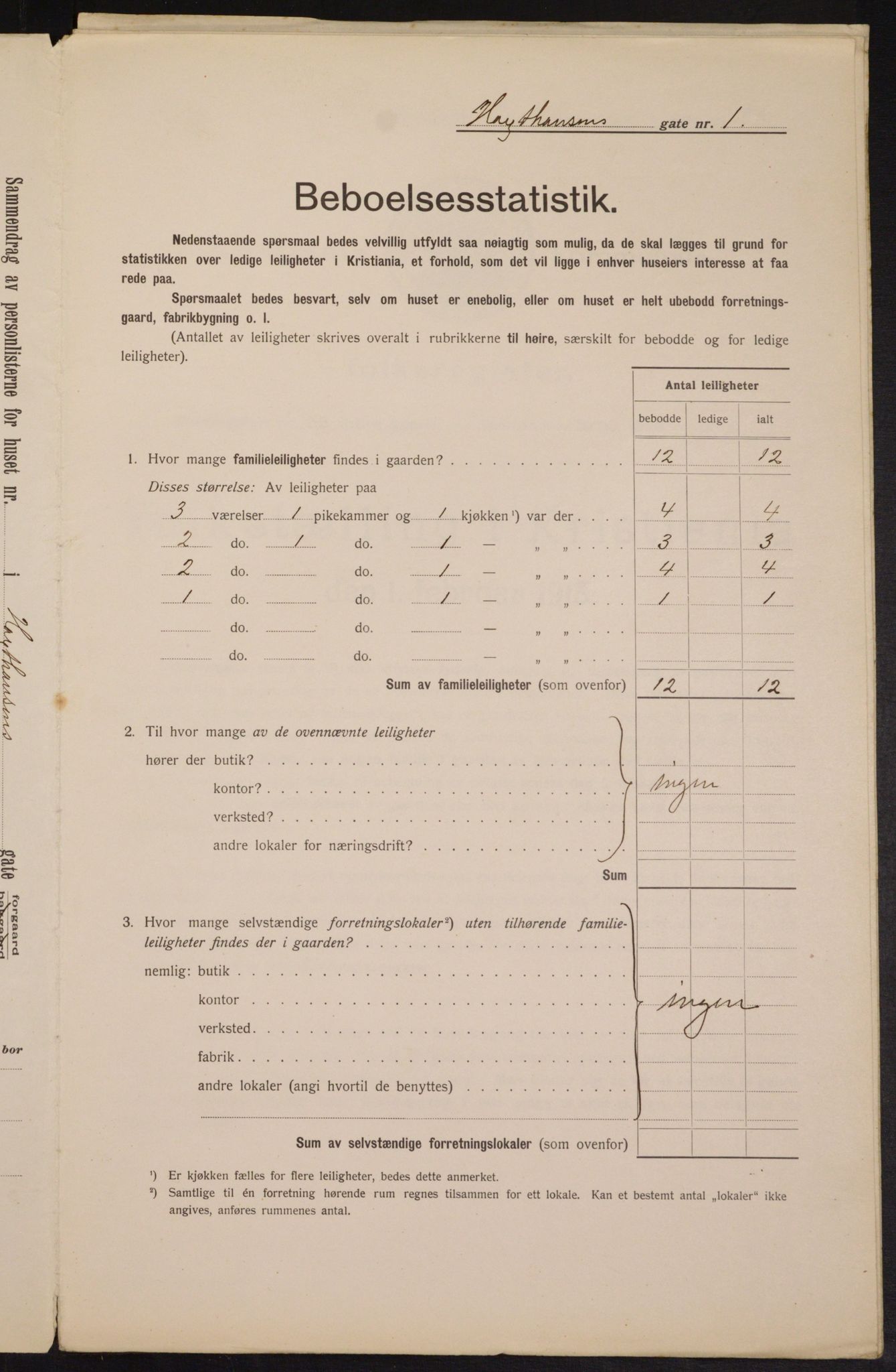 OBA, Municipal Census 1913 for Kristiania, 1913, p. 35576