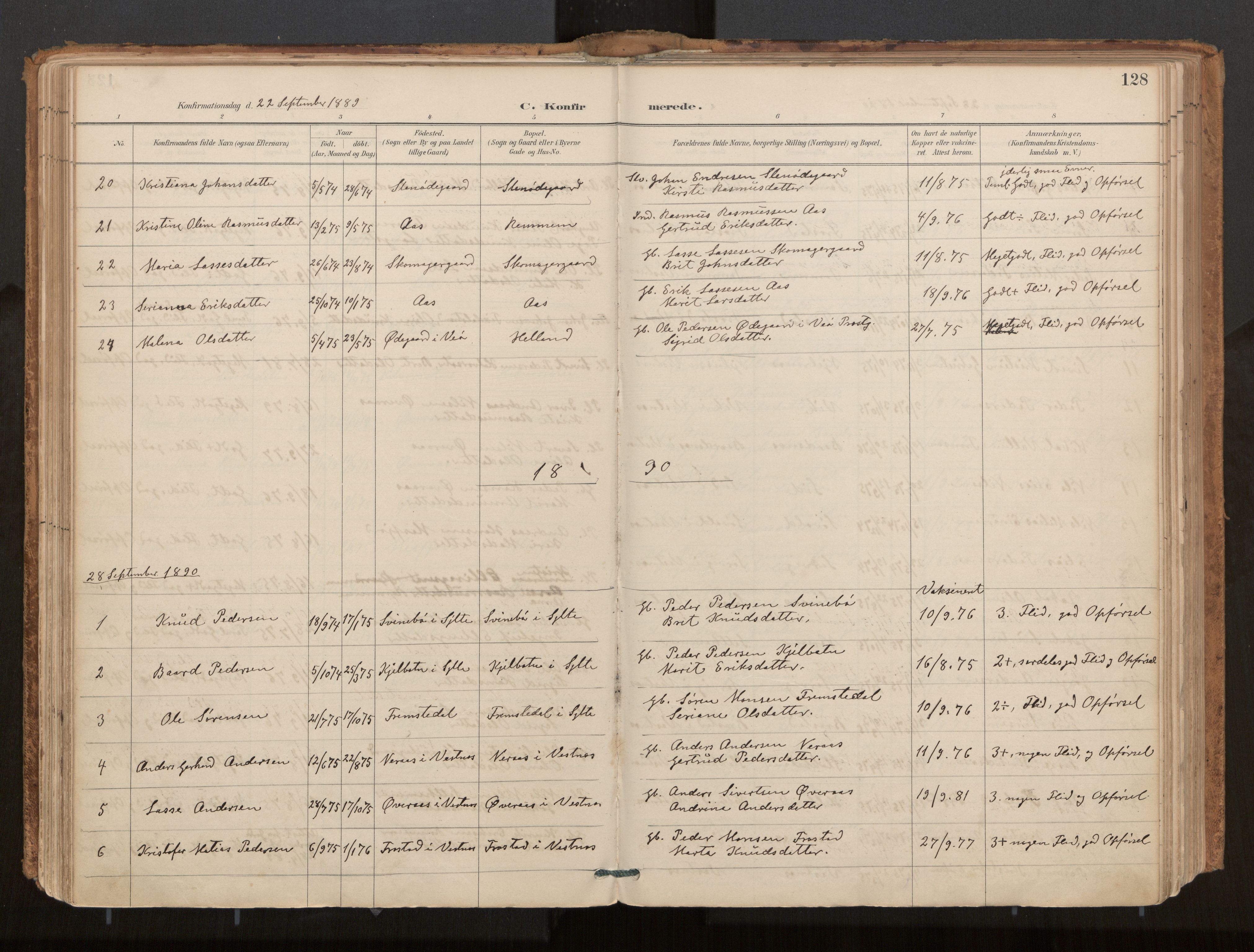 Ministerialprotokoller, klokkerbøker og fødselsregistre - Møre og Romsdal, AV/SAT-A-1454/539/L0531: Parish register (official) no. 539A04, 1887-1913, p. 128