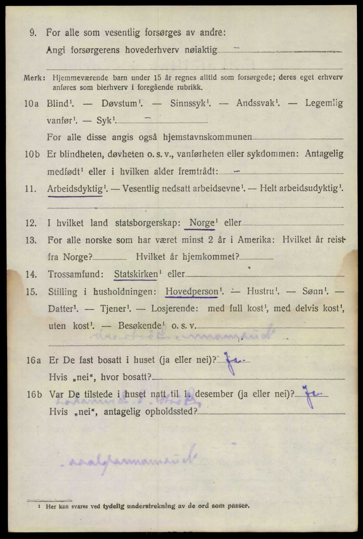 SAO, 1920 census for Rygge, 1920, p. 6210