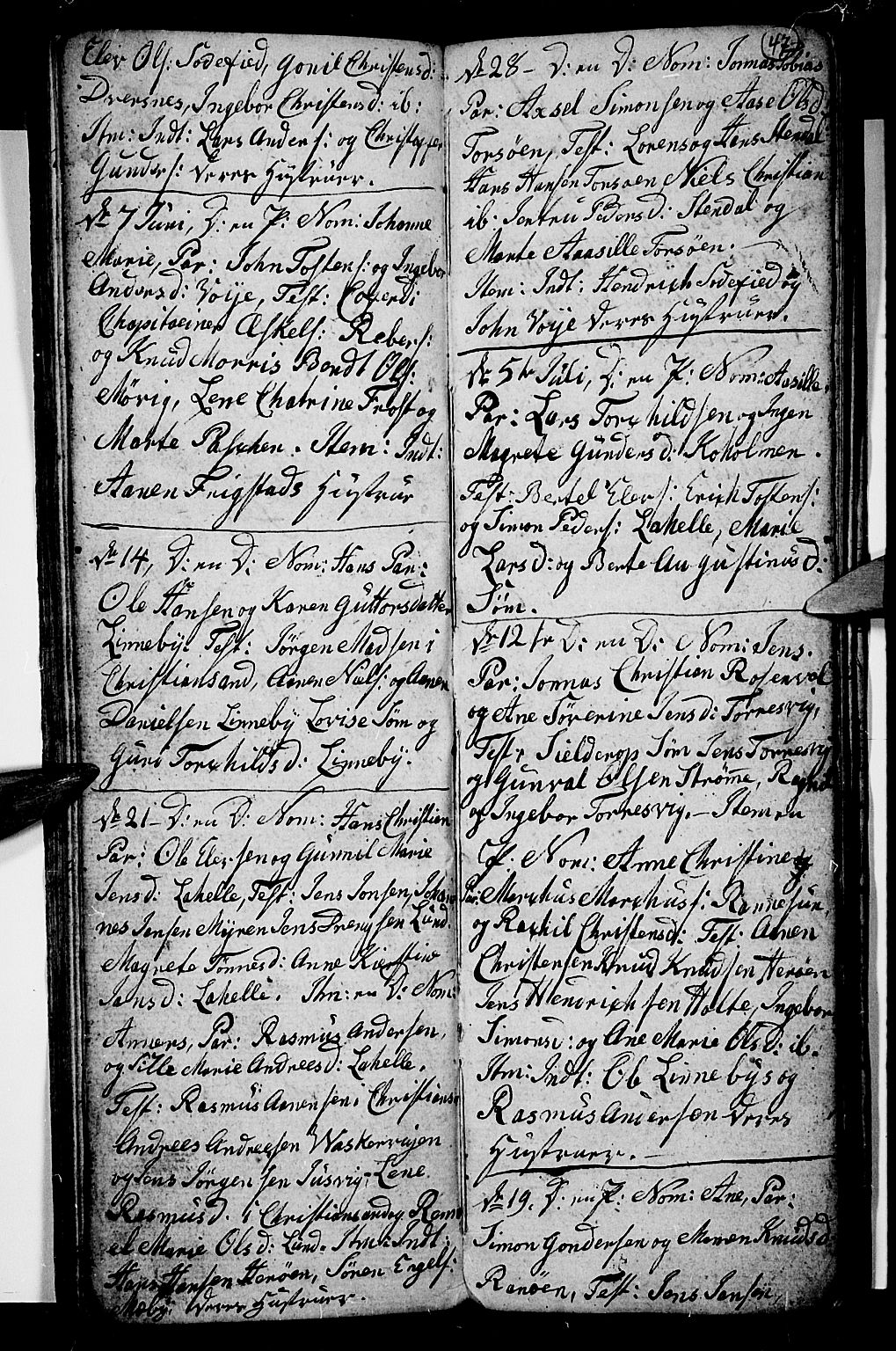 Oddernes sokneprestkontor, AV/SAK-1111-0033/F/Fb/Fba/L0002: Parish register (copy) no. B 2, 1791-1806, p. 47