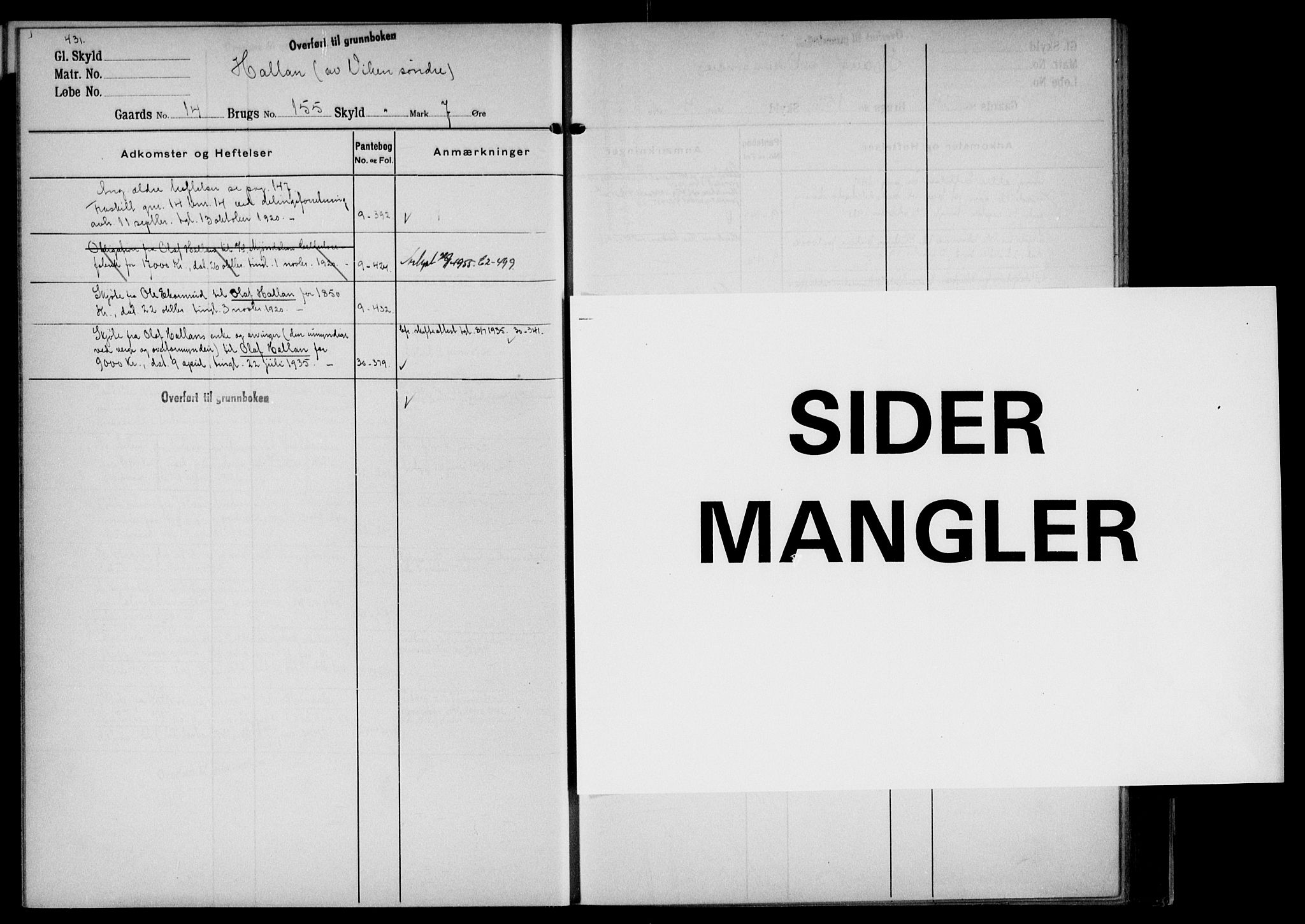 Eiker, Modum og Sigdal sorenskriveri, SAKO/A-123/G/Gb/Gbf/L0002: Mortgage register no. VI 2, p. 431-432