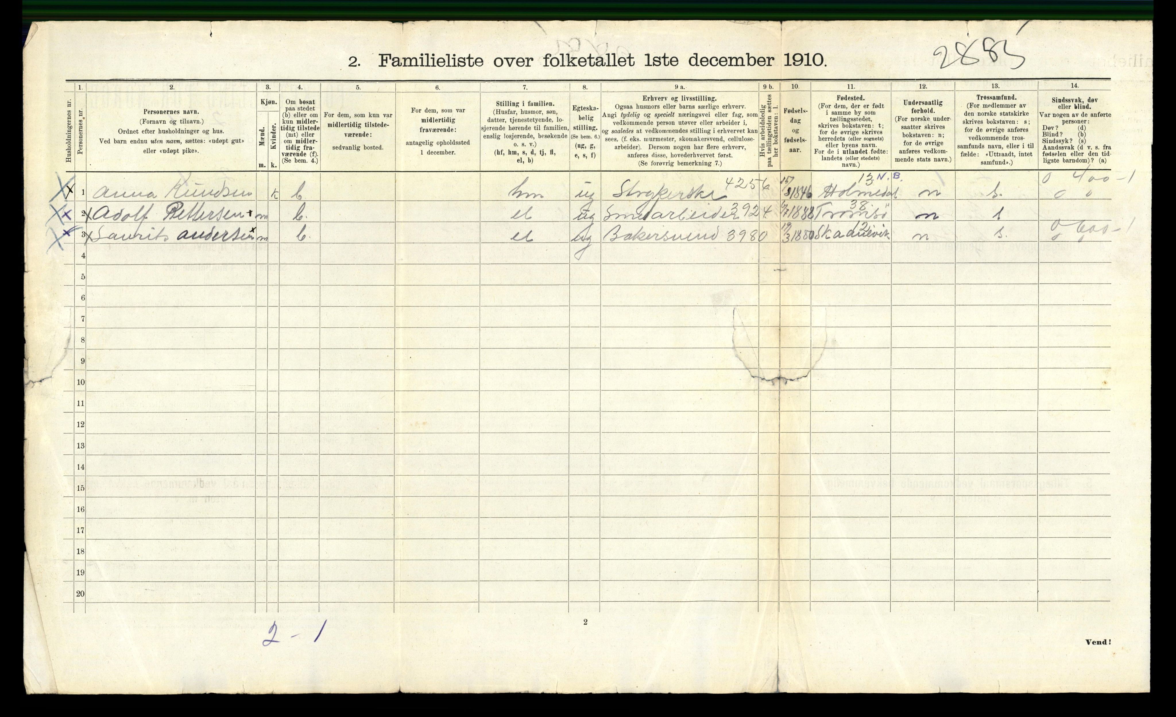 RA, 1910 census for Bergen, 1910, p. 15250