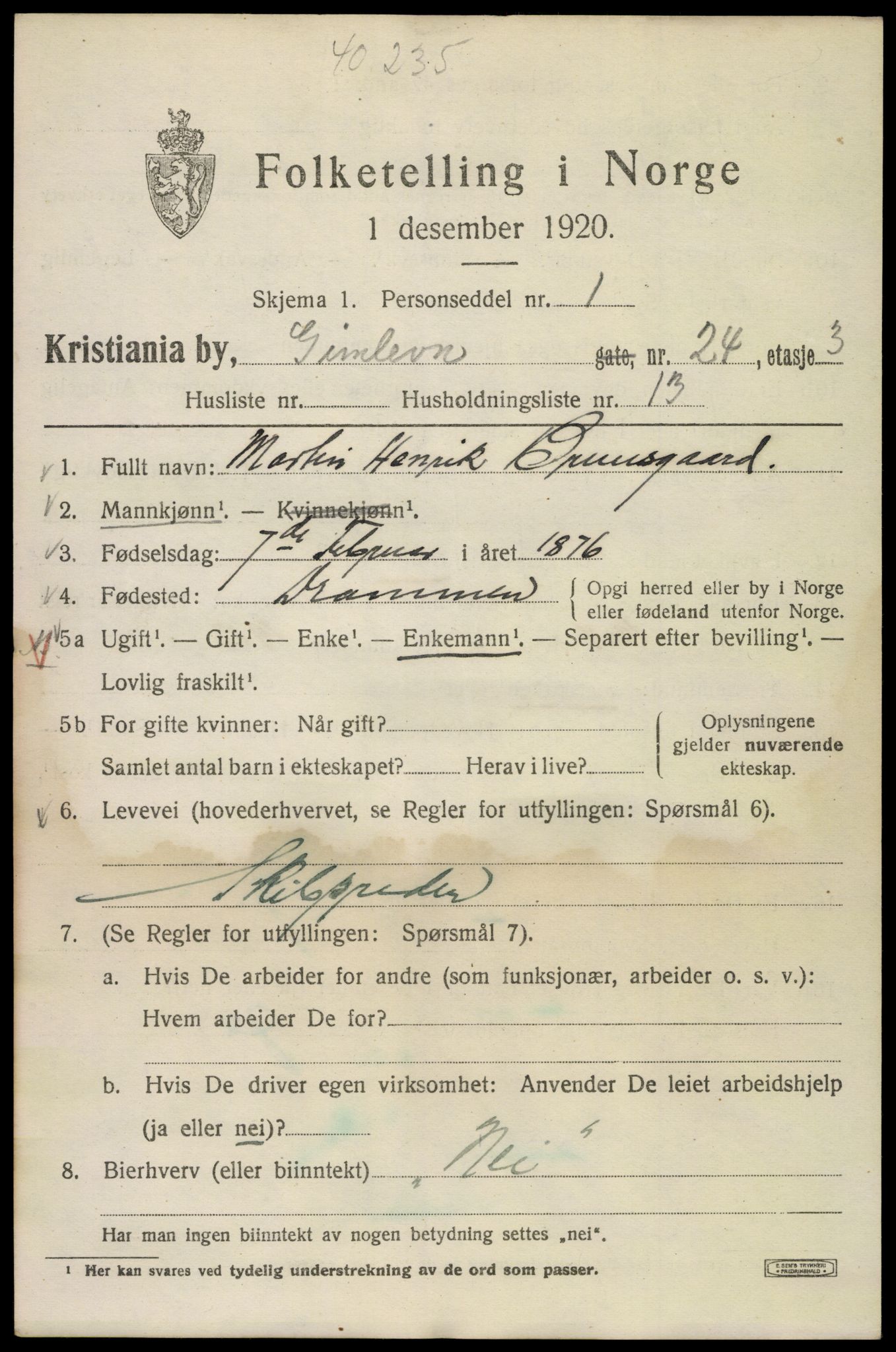 SAO, 1920 census for Kristiania, 1920, p. 248029