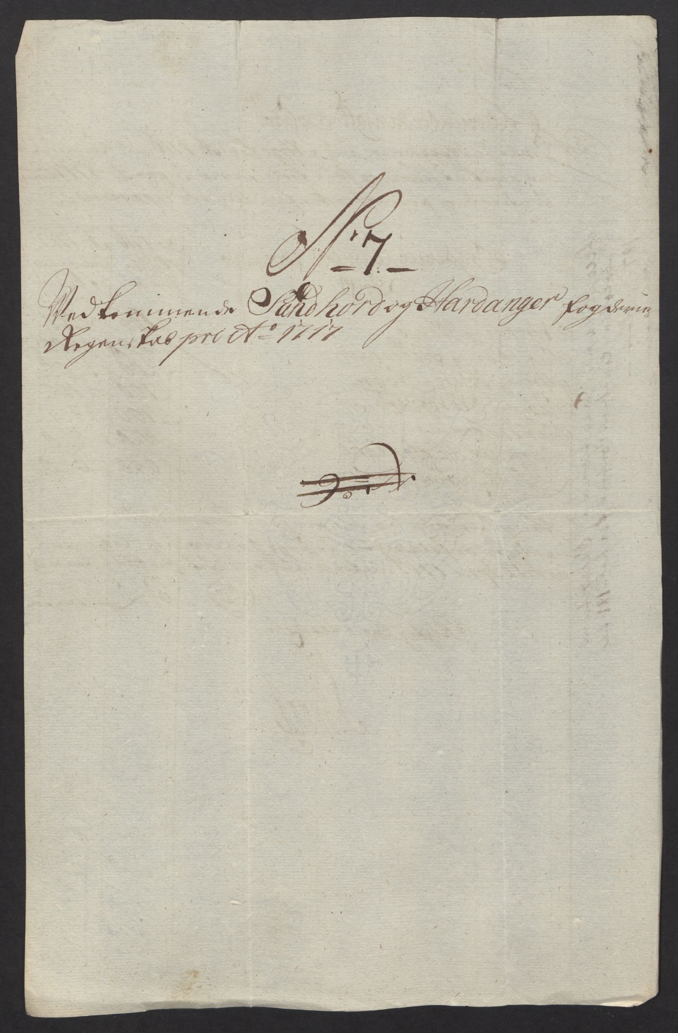 Rentekammeret inntil 1814, Reviderte regnskaper, Fogderegnskap, AV/RA-EA-4092/R48/L2994: Fogderegnskap Sunnhordland og Hardanger, 1717, p. 85